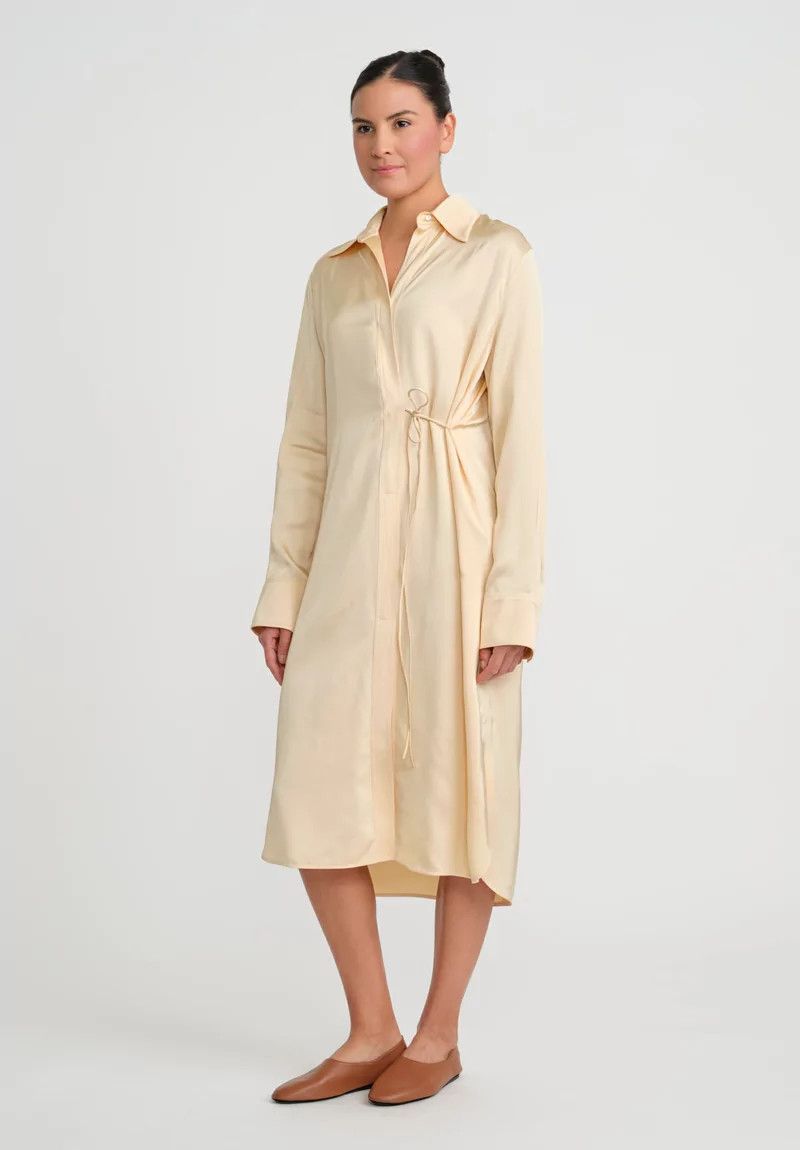 Jil Sander o1mt1gz1125 Fluid Wrap Dress in Light Peach Size XXS / US 00 / IT 34 - 3 Thumbnail