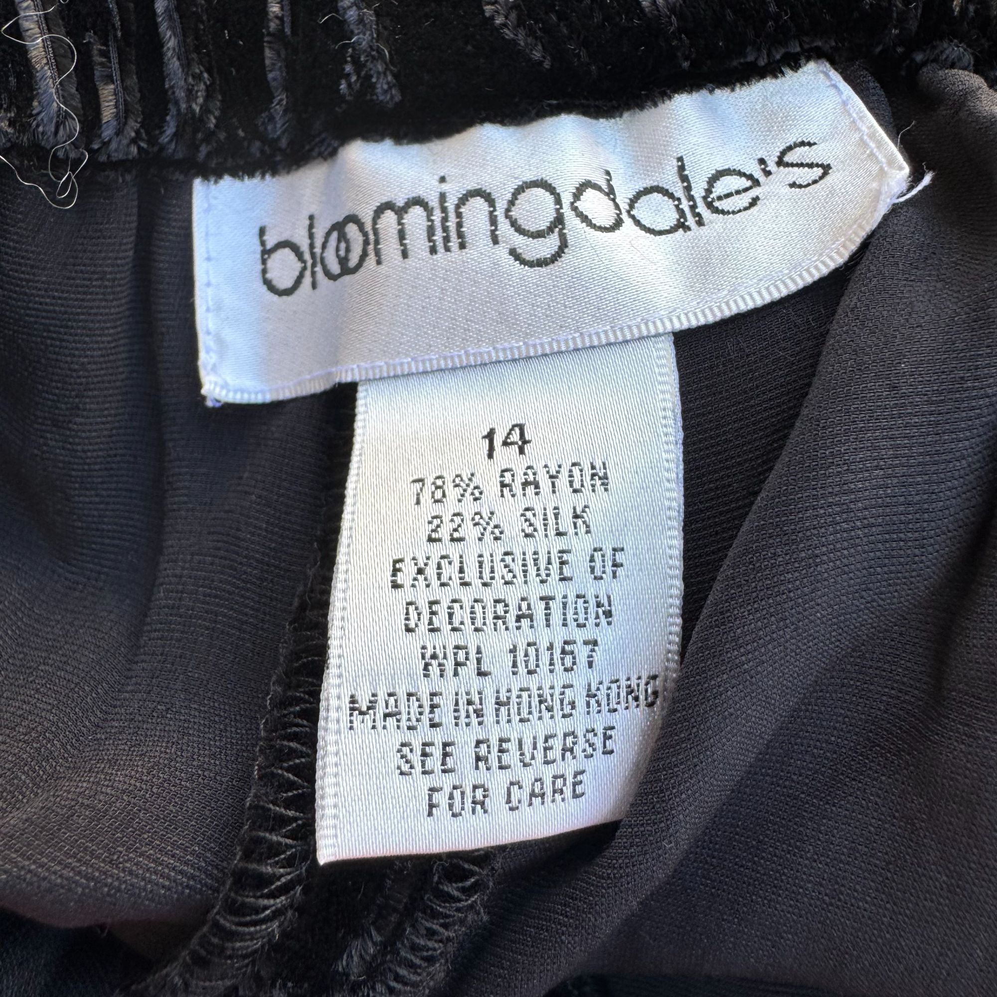 Bloomingdale's Bloomingdales Vintage Womens Black Velvet Wide-Leg Tuxedo St Size 36" / US 14 / IT 50 - 2 Thumbnail