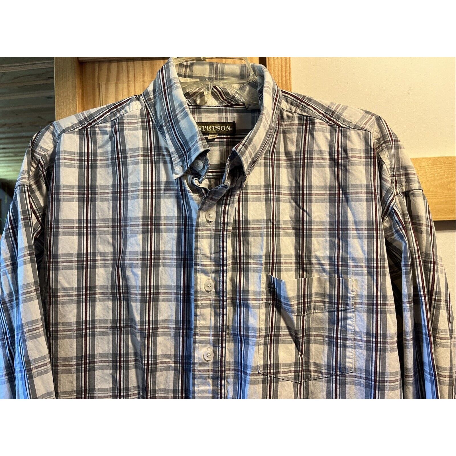 Stetson Stetson VTG Men’s XXL White Plaid Long Sleeve Shirt Western Size US XXL / EU 58 / 5 - 8 Thumbnail
