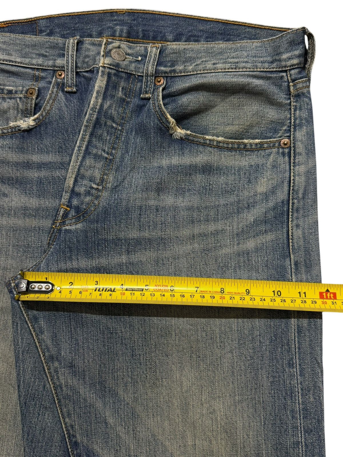 Levi's Vintage 90s Levis 501 Mud Wash Faded Distress Straight Loose Size US 32 / EU 48 - 12 Thumbnail