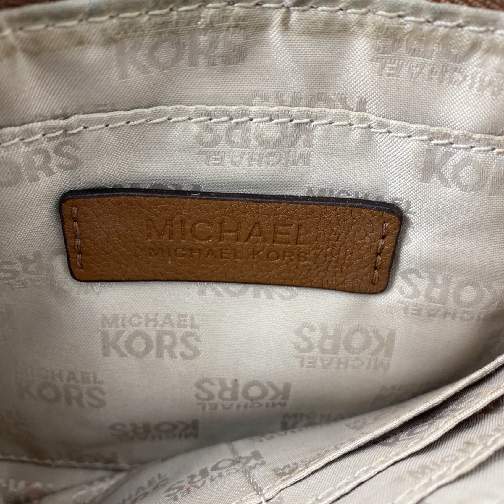 Michael Kors VINTAGE Michael Kors Fulton Leather Zip Clutch Wristlet Large Brown Rose 67-8 Womens Wristlet Size ONE SIZE - 6 Thumbnail