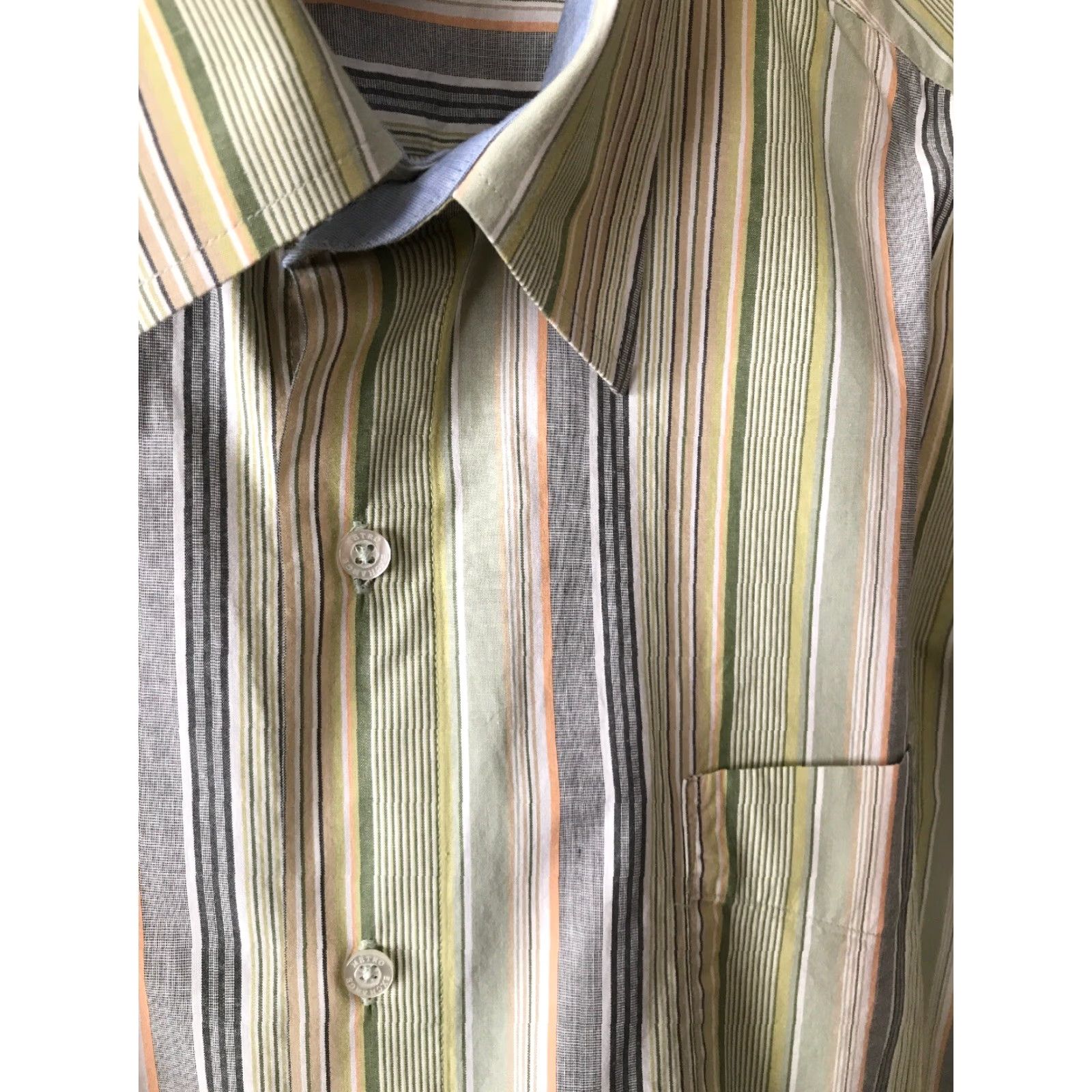 Etro Metro Exchange XXL Green Stripe Button Down Men's Shirt 100% Cotton Size US XXL / EU 58 / 5 - 6 Thumbnail