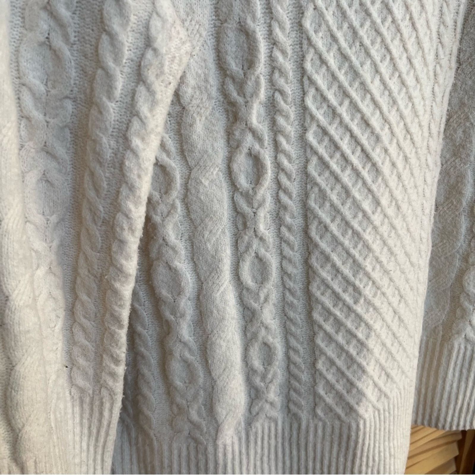 Other A New Day Sweater Size L Oversized Cream Chunky Cable Knit Size L / US 10 / IT 46 - 2 Thumbnail