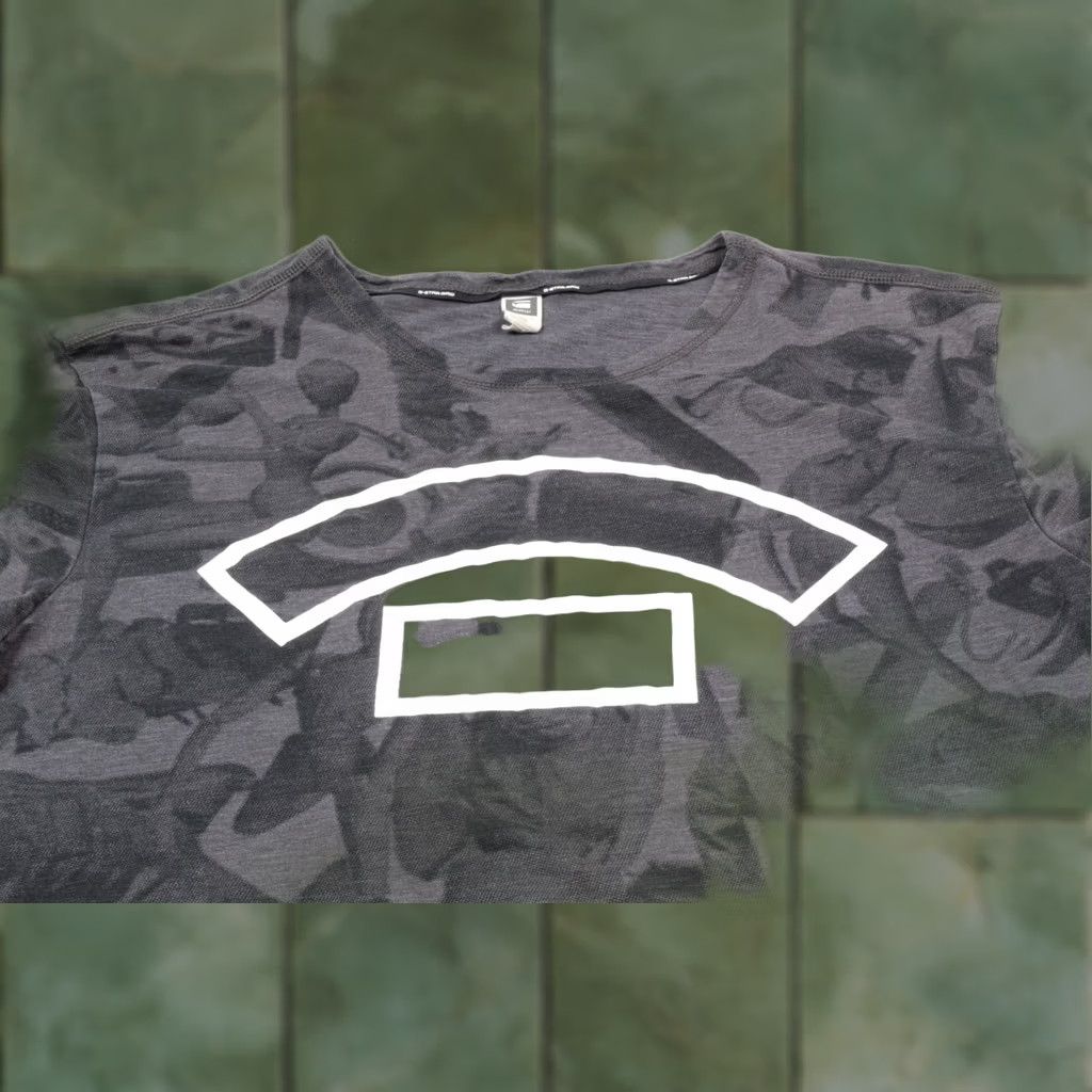 G-Star G-Star Raw Teymors Gray Cotton Short Sleeve Casual Graphic Printed Tee Mens L Size US 33 - 1 Thumbnail