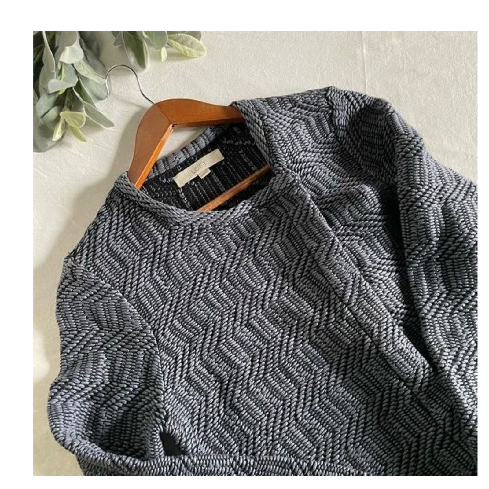 Loft Ann Taylor Loft Blazer Medium Maze Chunky Knit Zipper Gray Size M / US 6-8 / IT 42-44 - 4 Thumbnail