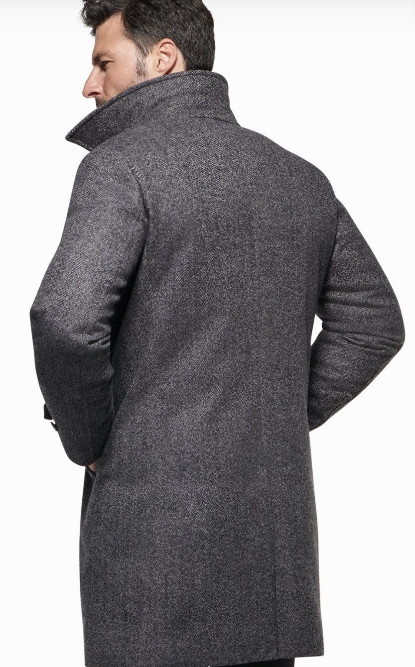 Other Norwegian Wool Cashmere Wool ¾ Coat Grey Black Herringbone Size US L / EU 52-54 / 3 - 2 Thumbnail
