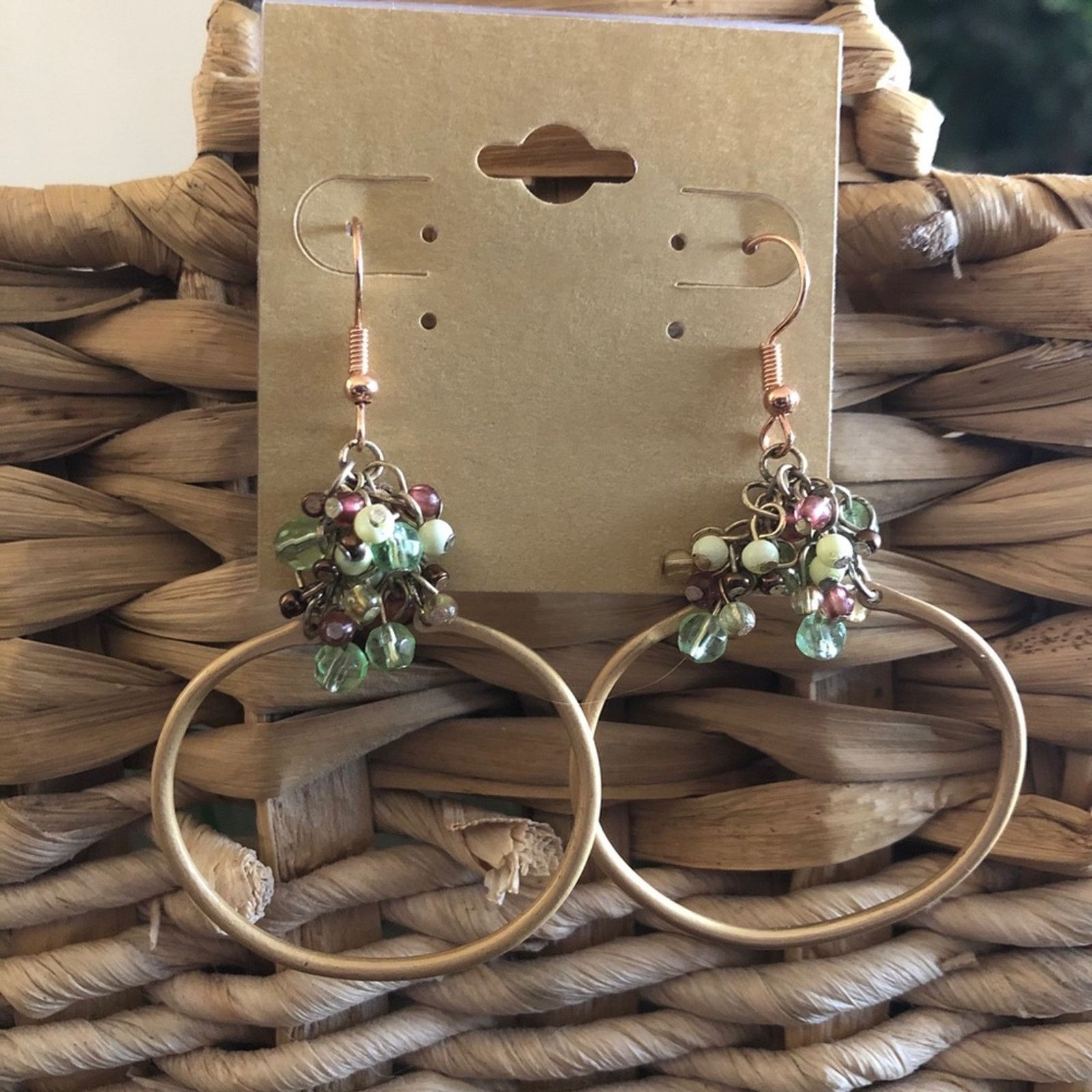 Vintage Vintage matte gold tone beaded cluster earrings Size ONE SIZE - 1 Thumbnail