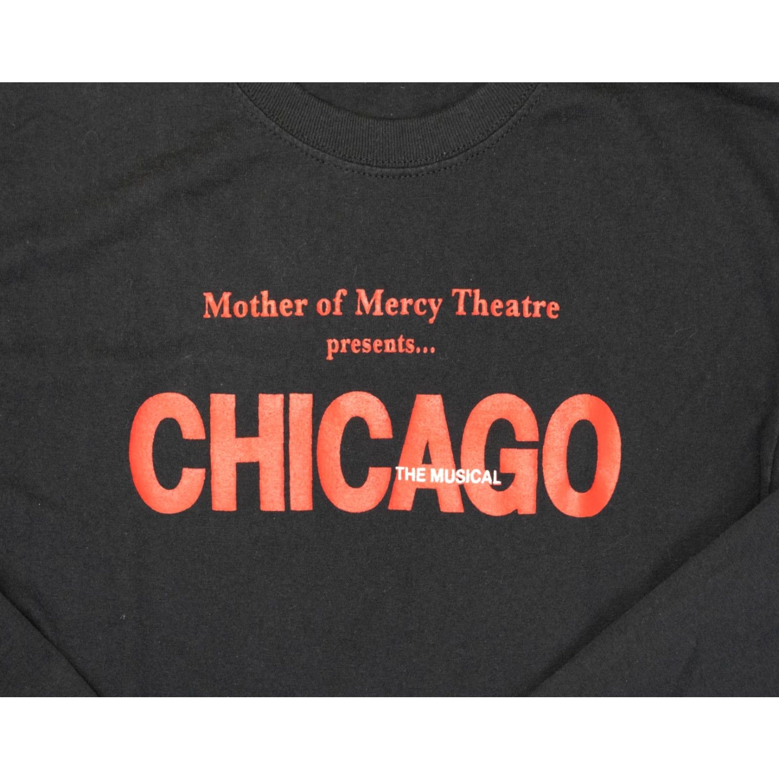 Fruit Of The Loom VINTAGE Chicago The Musical T-Shirt Mens M Black Long Sleeve Crew Neck Logo Graphic Print 1990s USA Art Cartoon City Music Retro All Seasons Size US M / EU 48-50 / 2 - 6 Thumbnail