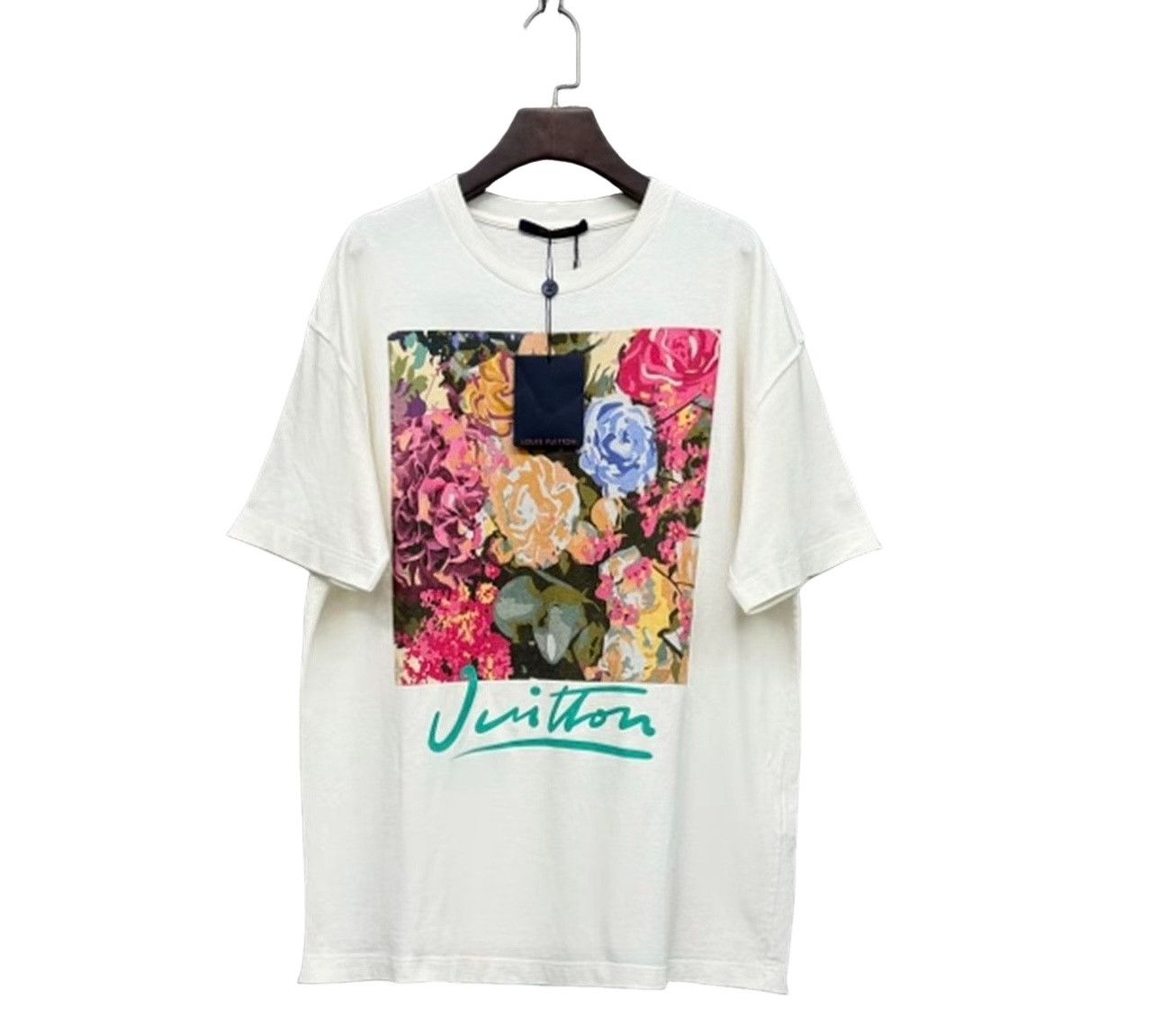 Louis Vuitton Louis Vuitton Floral Logo Script T-Shirt M Size US M / EU 48-50 / 2 - 1 Thumbnail