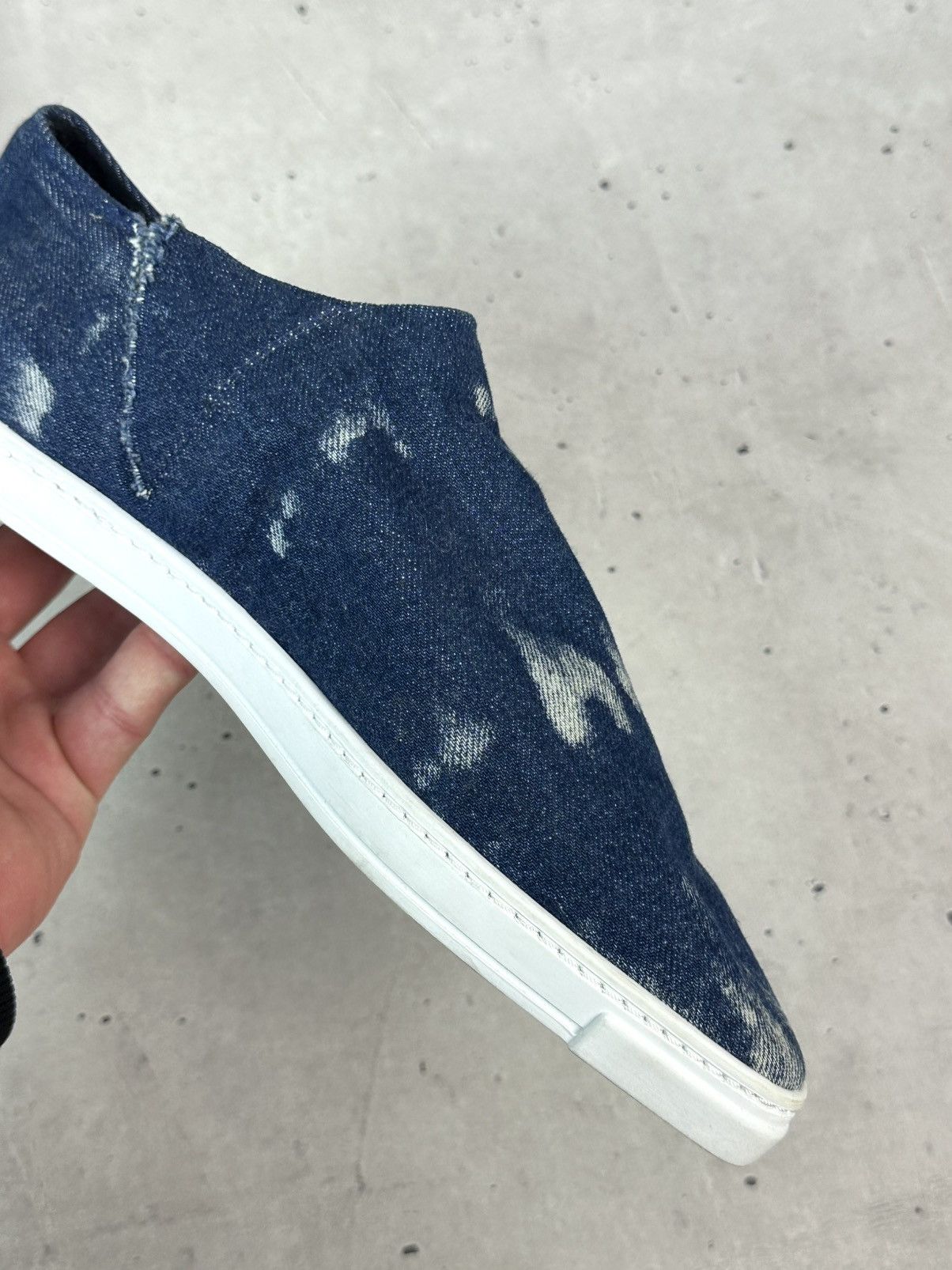Stella McCartney Stella McCartney Blue Denim Made in Italy Slip-on Sneakers Size US 7 / IT 37 - 7 Thumbnail