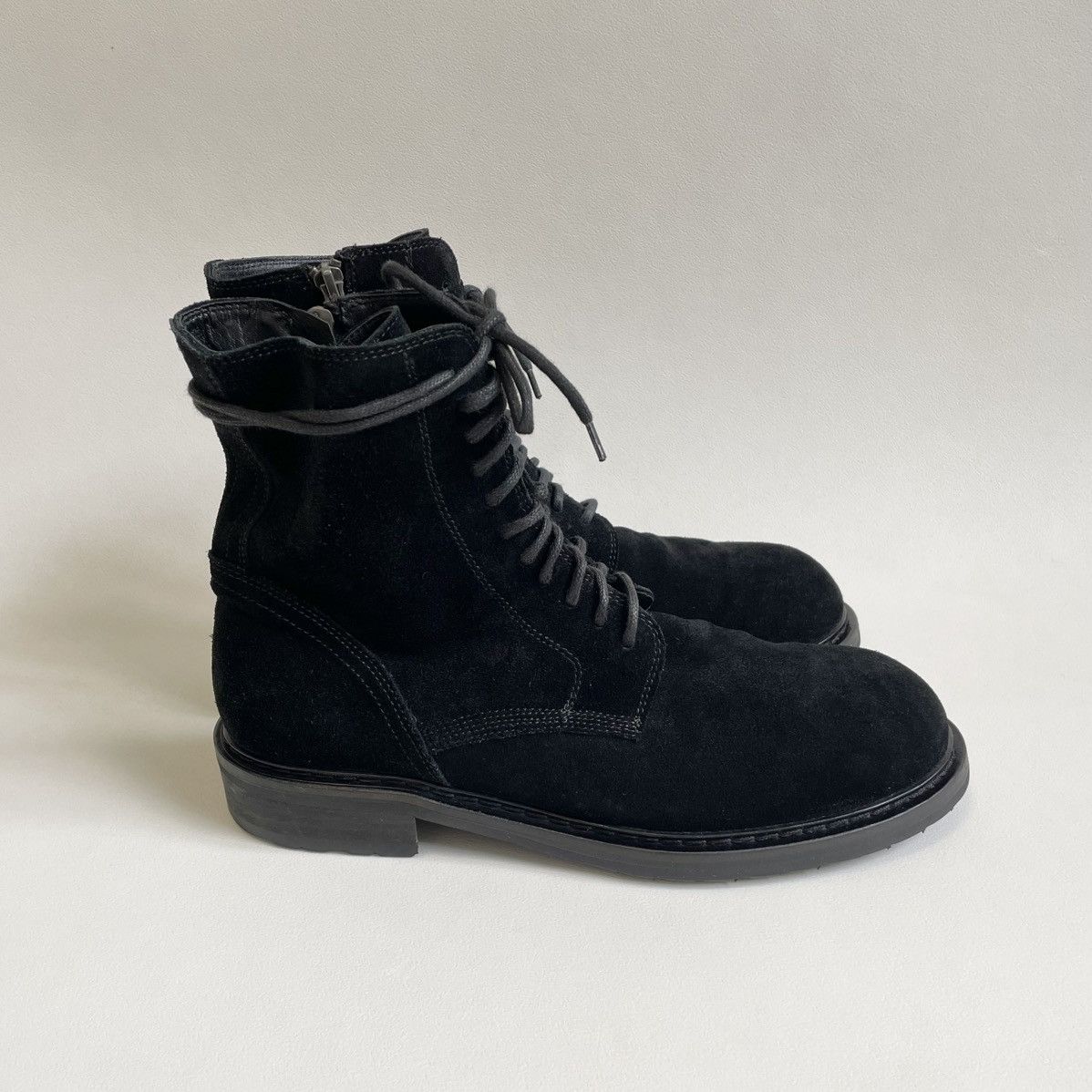 Ann Demeulemeester A/W 13 Black Suede Combat boots Size US 9 / EU 42 - 3 Thumbnail