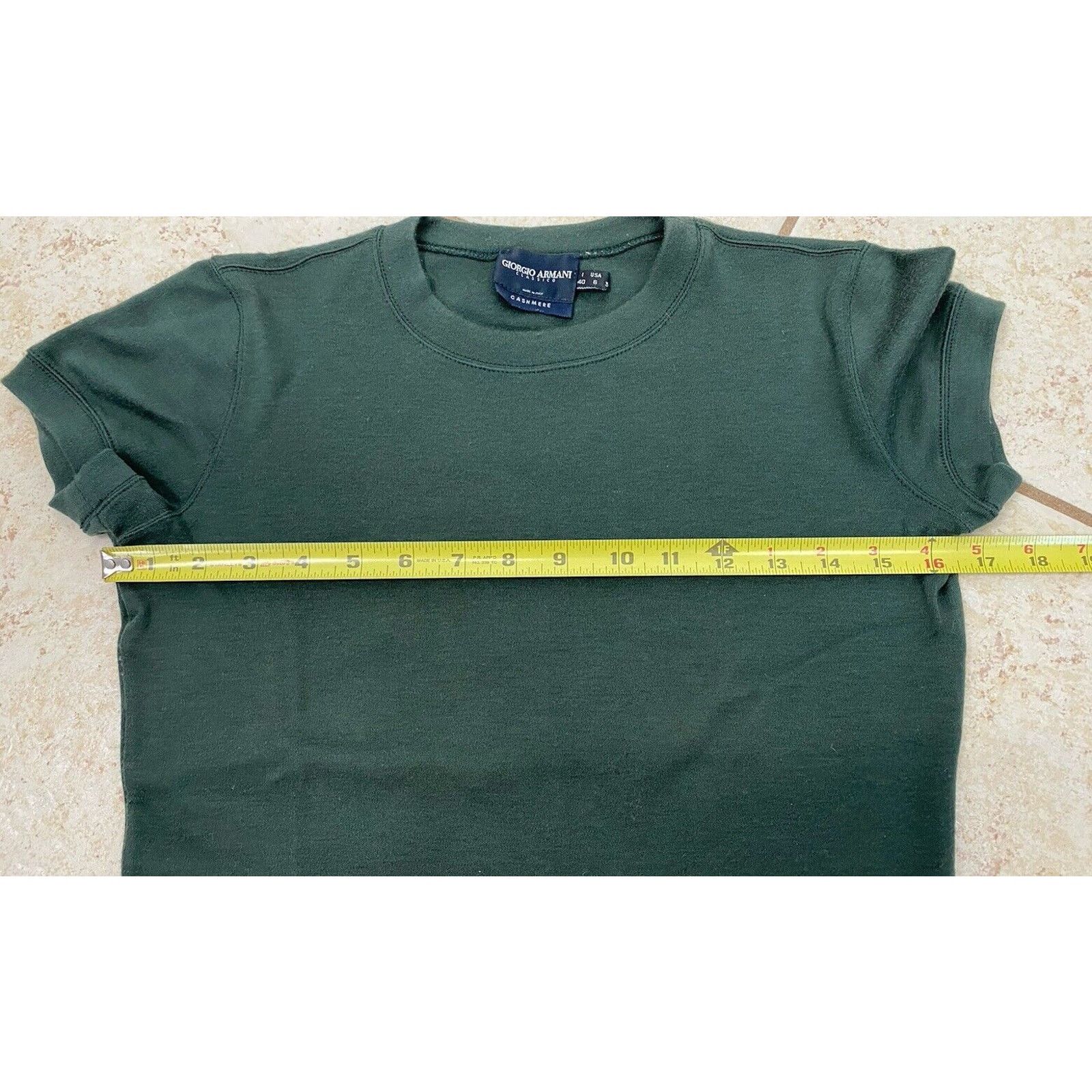 Giorgio Armani Giorgio Armani Cashmere Shirt Green Classico Crew Neck Top 6 Size M / US 6-8 / IT 42-44 - 7 Thumbnail