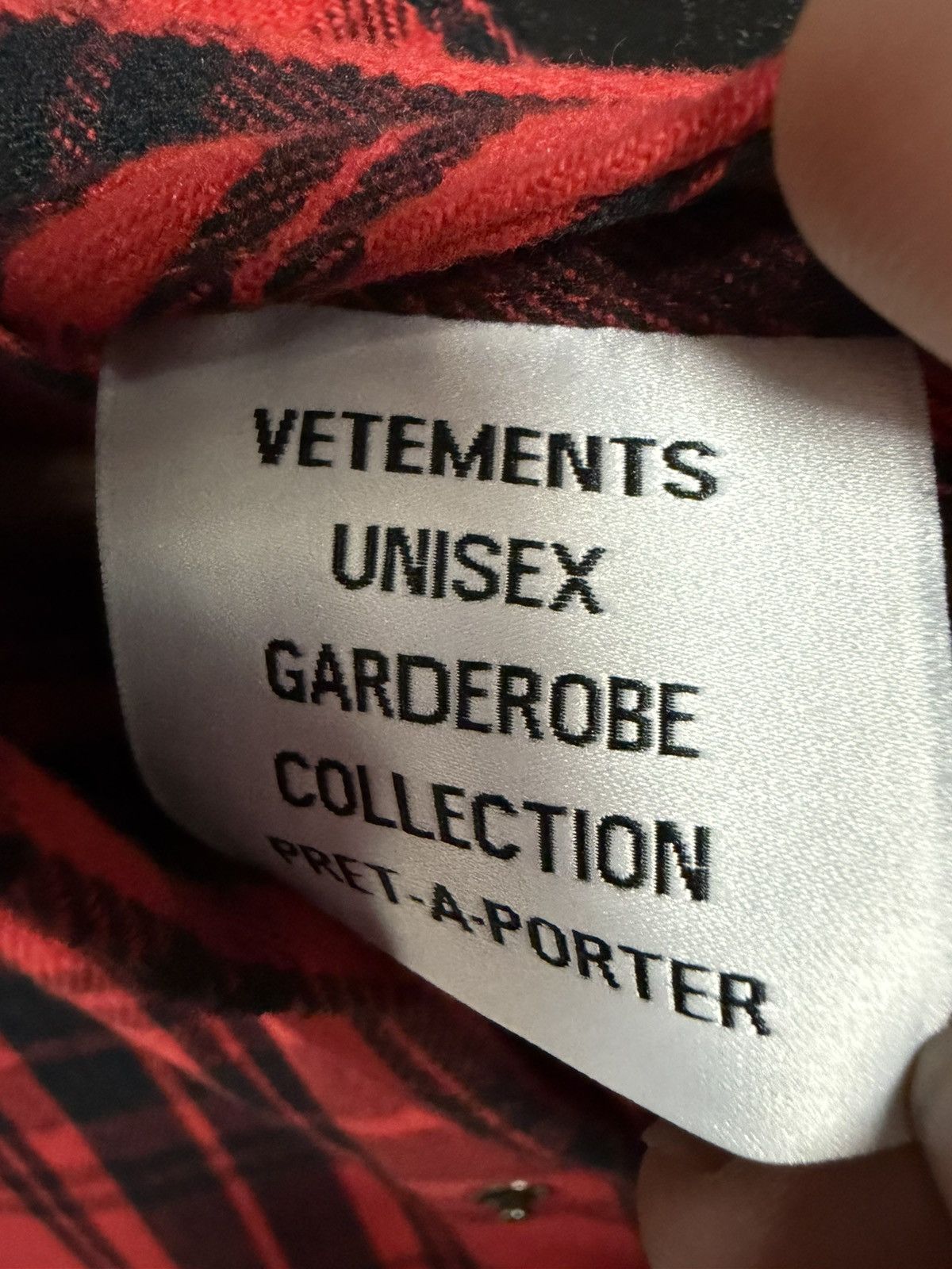 Vetements Vetements Flannel Name Tag Size US M / EU 48-50 / 2 - 3 Thumbnail
