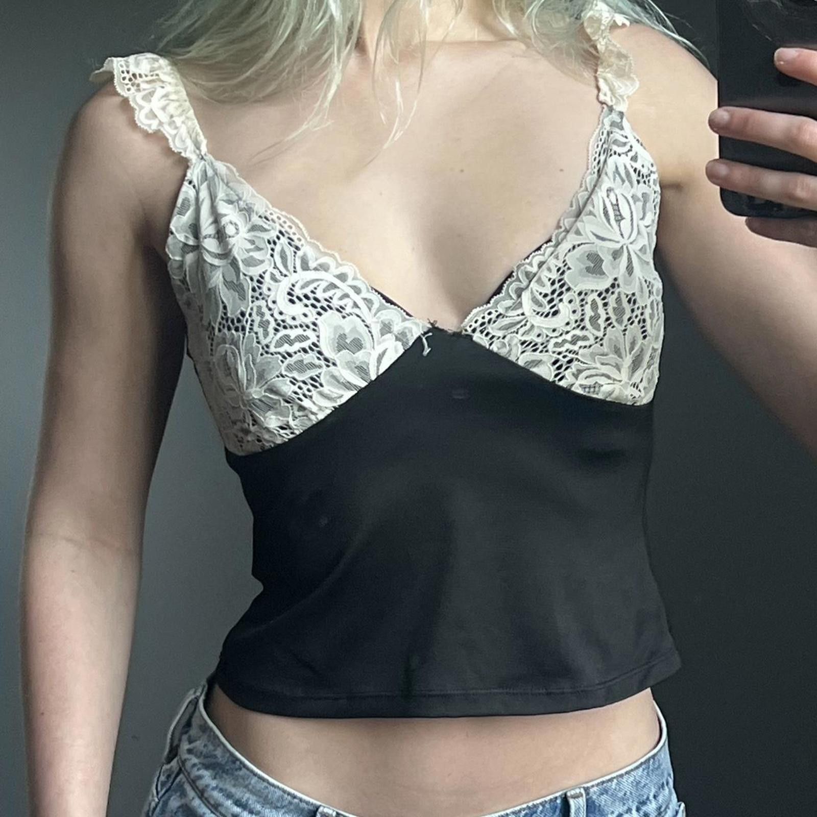 Windsor Smith Black silky cami top with lace straps Size S / US 4 / IT 40 - 6 Thumbnail