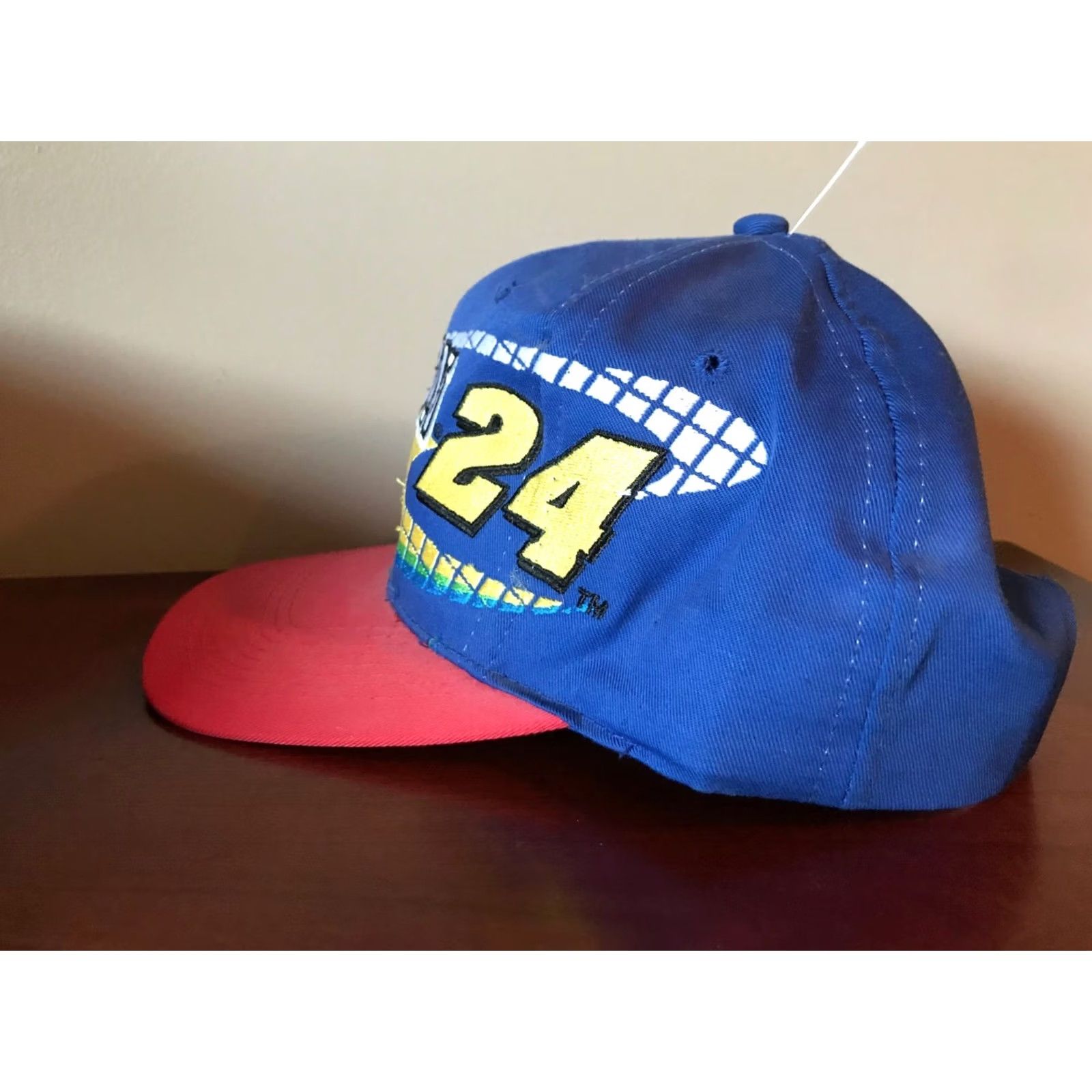 NASCAR VTG Jeff Gordon 1995 NASCAR Winston Cup Snapback Hat Multicolor Tile EUC Mens Adjustable Cap Size ONE SIZE - 3 Thumbnail