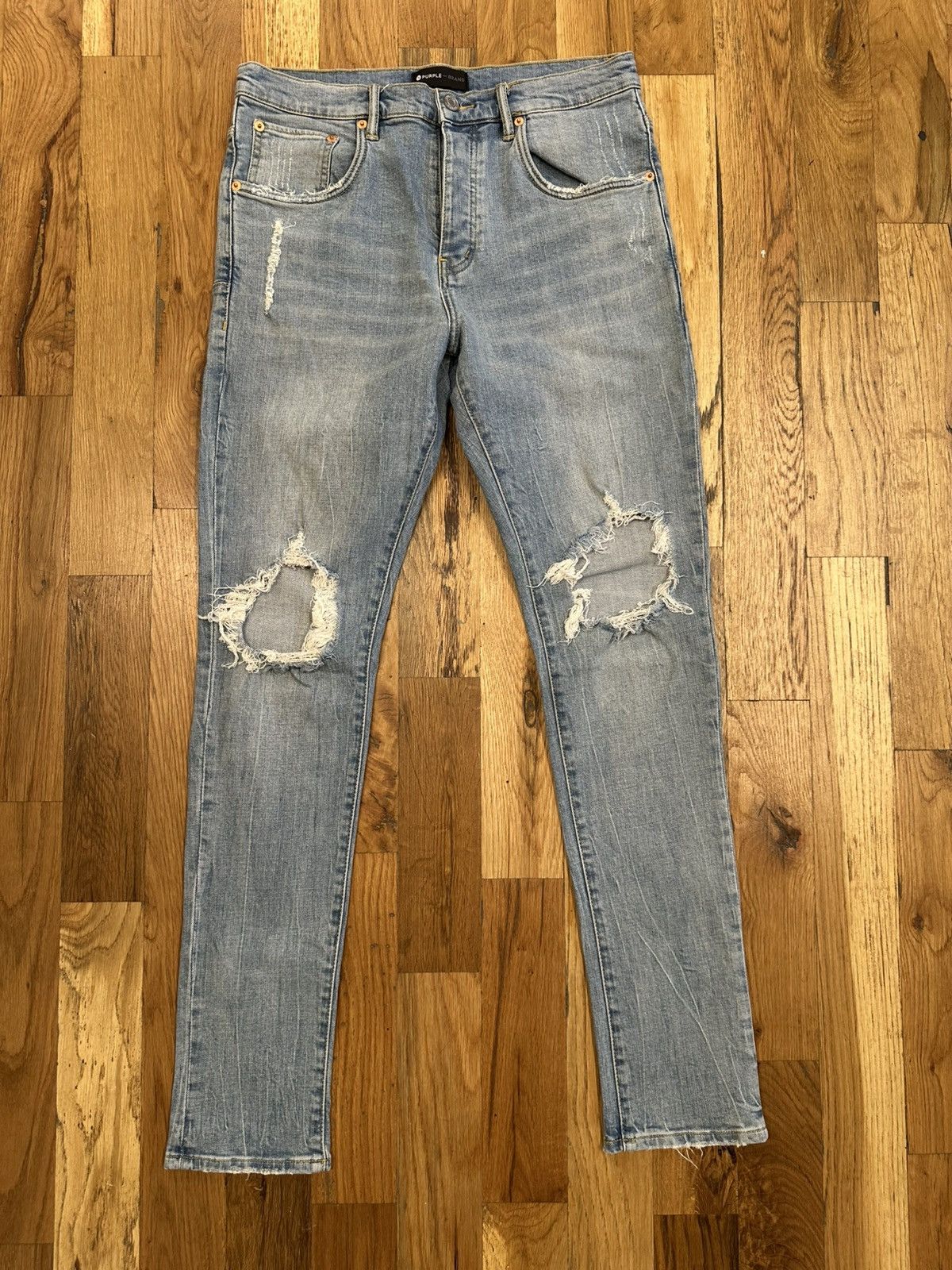 Purple Brand Purple Brand Distressed Blue Denim Jeans Size 32 Size US 32 / EU 48 - 1 Thumbnail