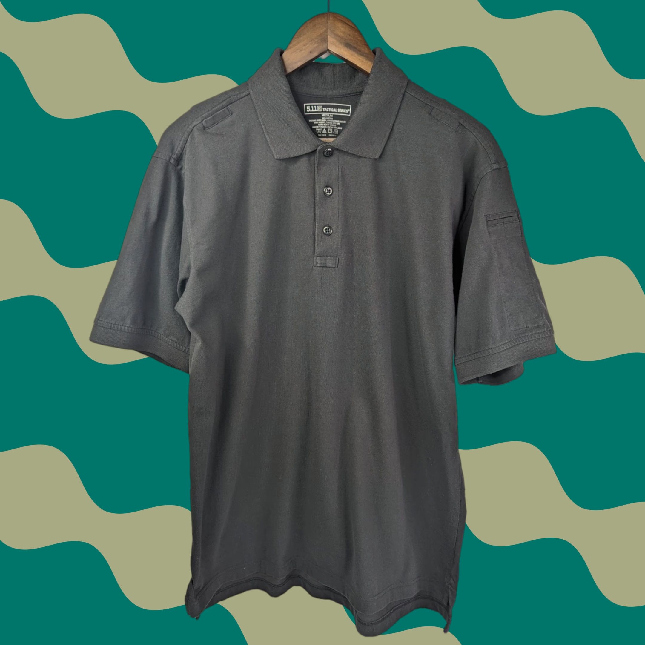 Vintage 5.11 Tactical Polo Men's M Black Short Sleeve Button Collared Cotton Shirt 71182 Size US M / EU 48-50 / 2 - 1 Thumbnail