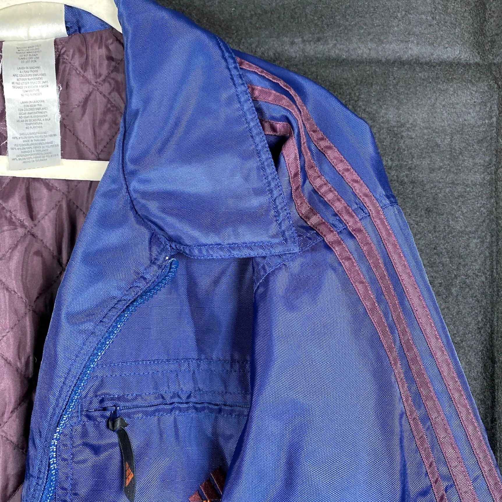 Adidas VINTAGE Adidas Mens Jacket Blue Purple Track Quilted Full Zip XL Windbreaker Size US XL / EU 56 / 4 - 4 Thumbnail