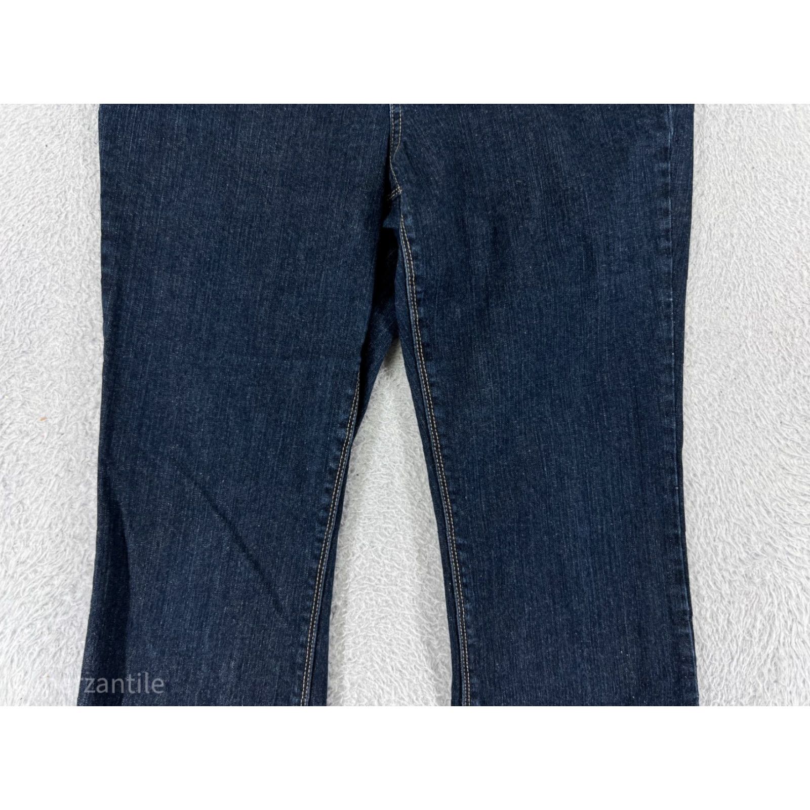Vintage Sonoma Womens Jeans Flared 10 Blue Denim 90s Dark Wash Cotton Blend Stretch Girls Size 32" / US 10 / IT 46 - 3 Thumbnail
