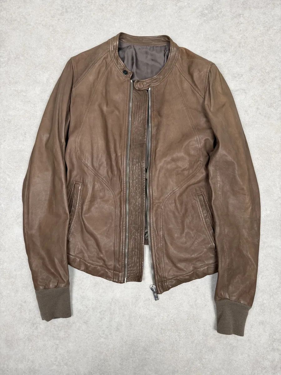 Rick Owens Rick Owens Camel Brown Avant-Garde Lamb Leather Jacket Size US S / EU 44-46 / 1 - 8 Thumbnail