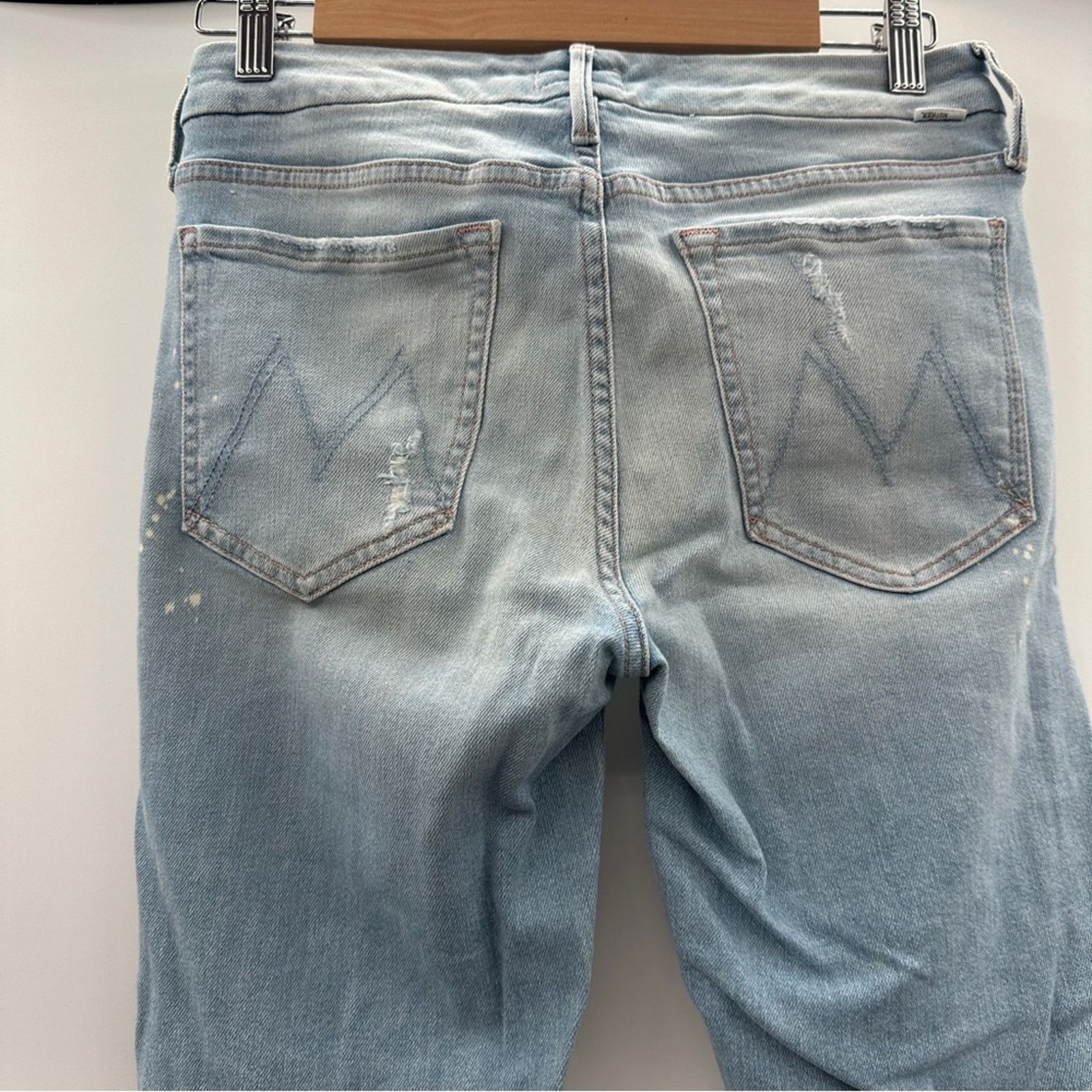 MOTHER Mother The Looker Sacred Slit Ankle Paint Splatter Jeans 27 Size 27" / US 4 / IT 40 - 6 Thumbnail