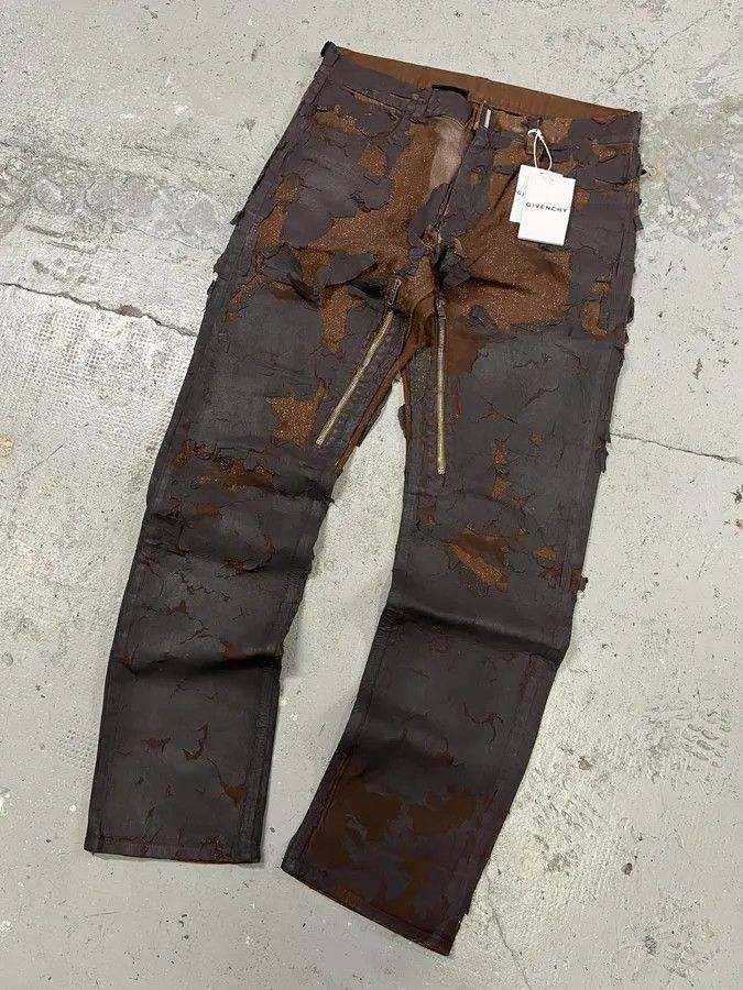 Givenchy × Vintage AW2022 Givenchy Brown Cracked Leather Utility Pants by Matthew Williams Size US 34 / EU 50 - 5 Thumbnail