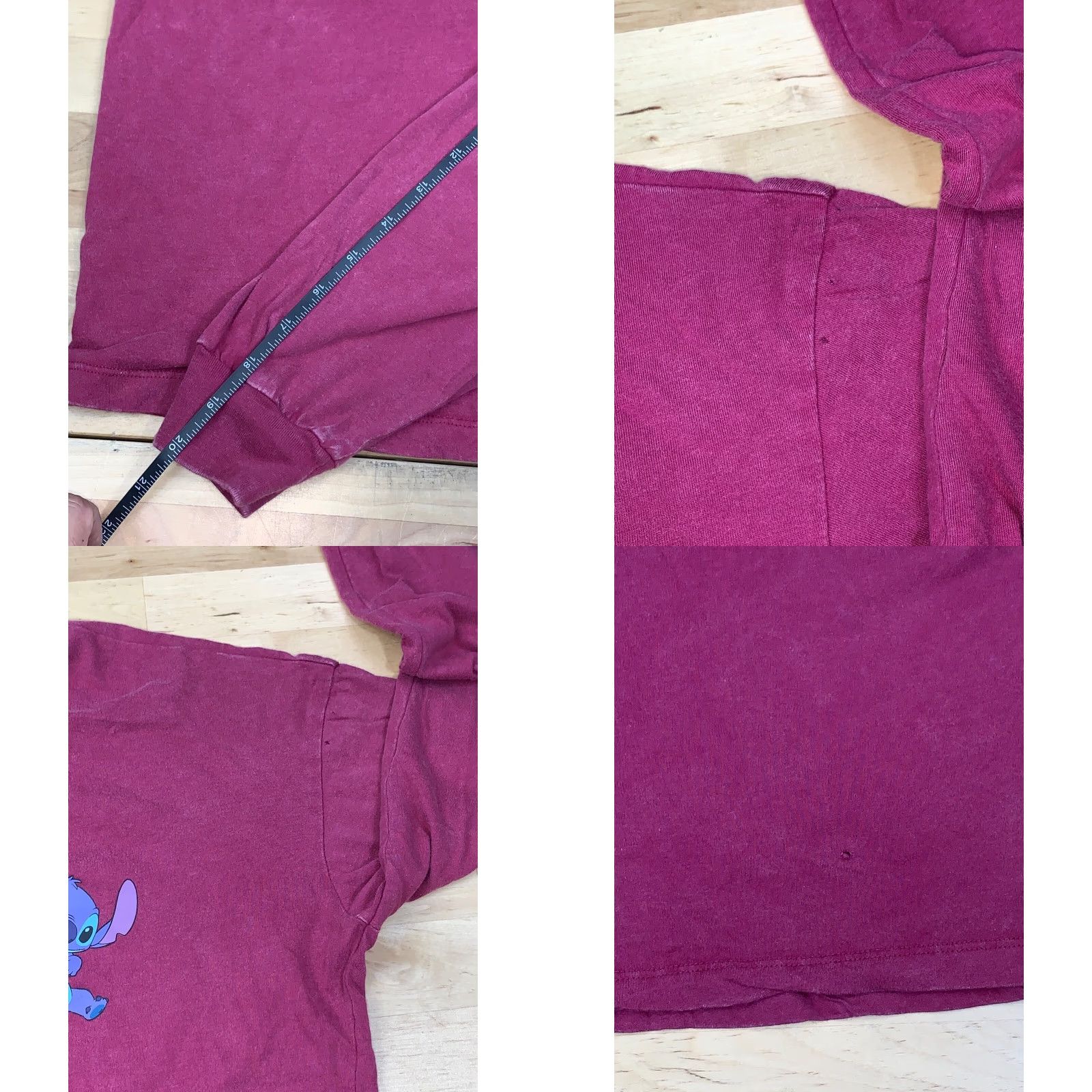 Disney Disney Stitch Henley Crop Top T-Shirt Women's Long Sleeve Small Pink Cropped Henley Stitch #6113 Size S / US 4 / IT 40 - 8 Thumbnail