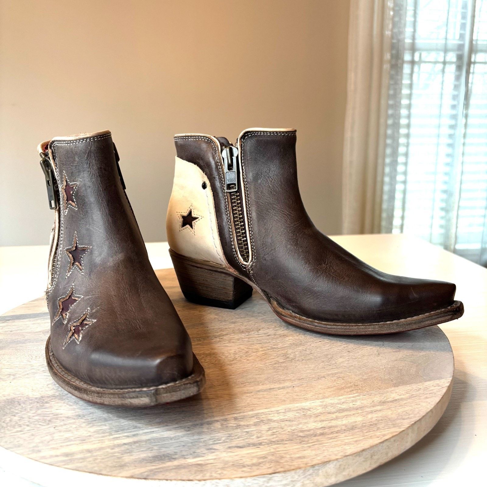 FREEBIRD Freebird Weaver Leather Ankle Boots Brown Western Women's 8 Size US 8 / IT 38 - 1 Thumbnail