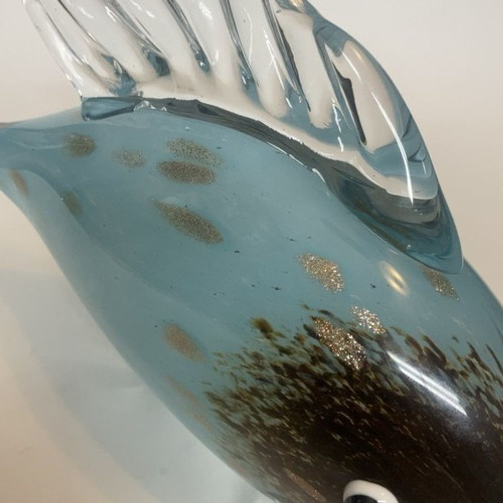 Murano VTG Large Murano Style ArtGlass Fish Sculpture 11"x6.5” Flaw Size ONE SIZE - 5 Thumbnail
