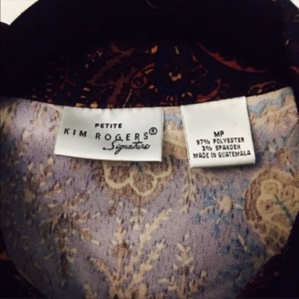 Other Kim Rogers Paisley Button Down Shirt Women’s Size MP | Purpl Size M / US 6-8 / IT 42-44 - 3 Thumbnail