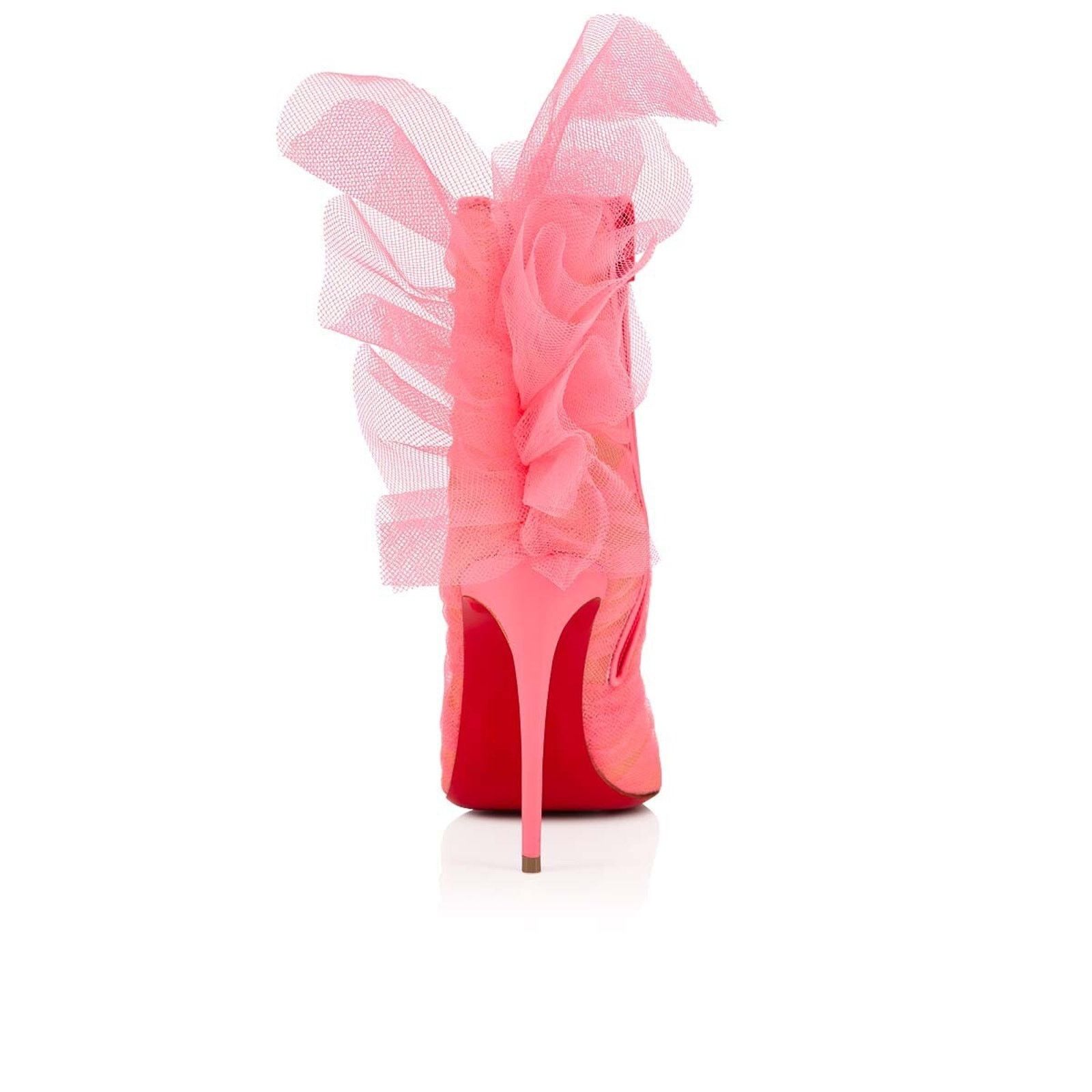 Christian Louboutin Christian Louboutin Libellibooty 100 Pink Mesh Tulle Ankle Size US 7 / IT 37 - 10 Thumbnail