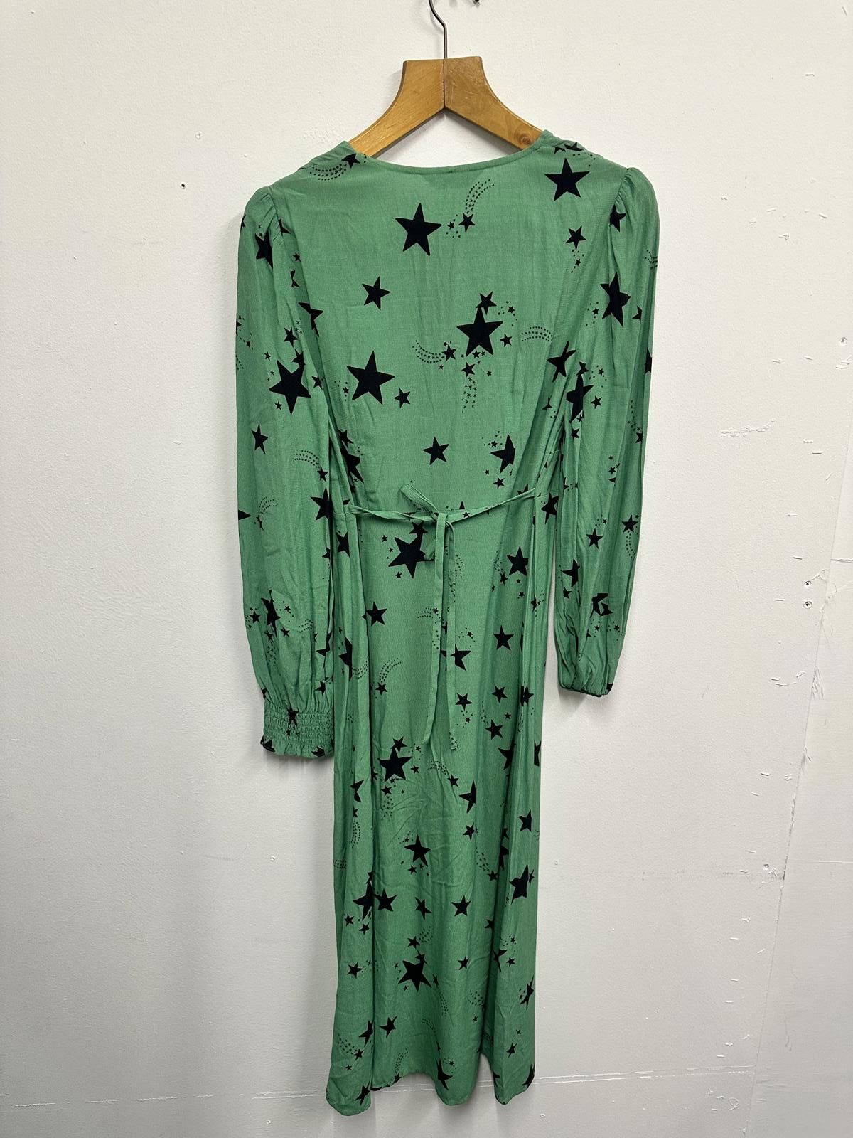 Other M&S Collection Green Star Print Long Sleeve Dress Size 8 Size S / US 4 / IT 40 - 4 Thumbnail