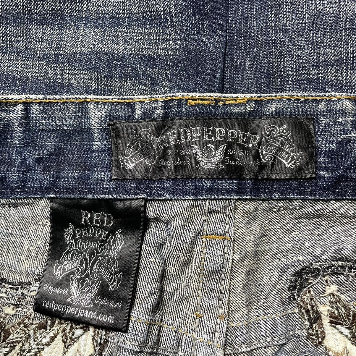 If Six Was Nine Red Pepper Studded Angle Wings Distressed Jeans Size US 32 / EU 48 - 13 Thumbnail