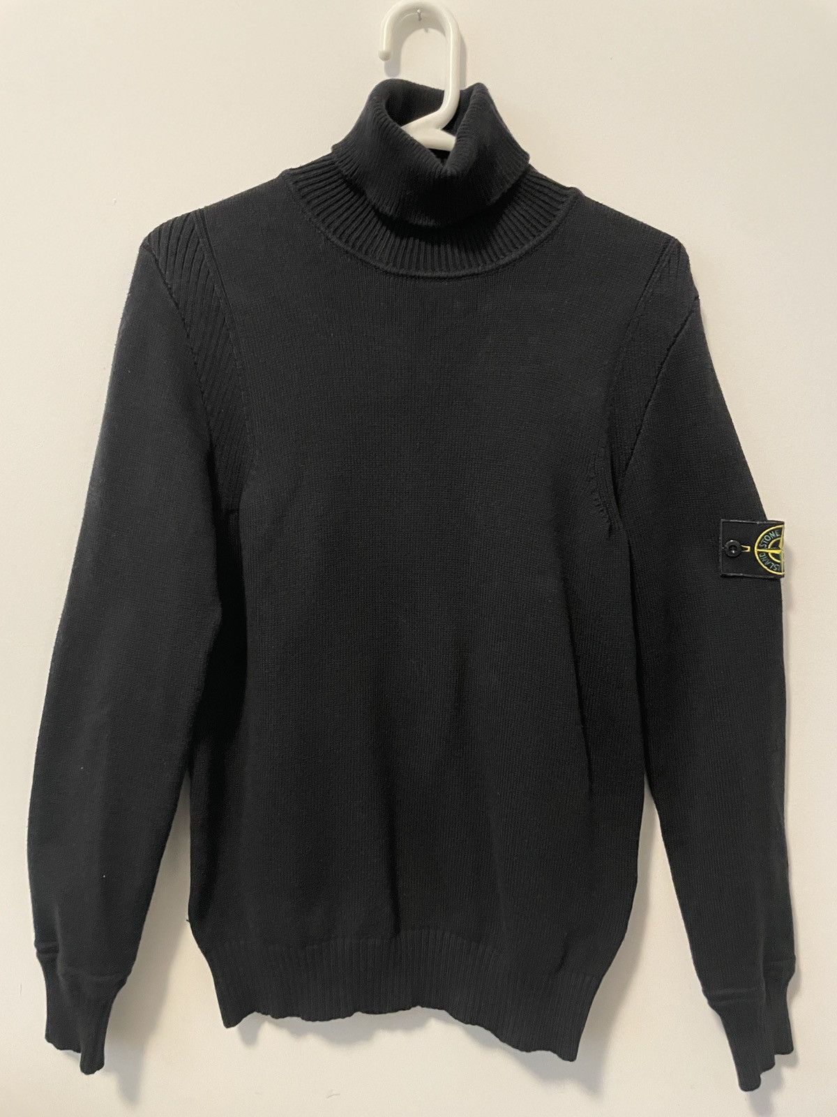 image of Stone Island Black Knit Turtleneck, Men's (Size Medium)