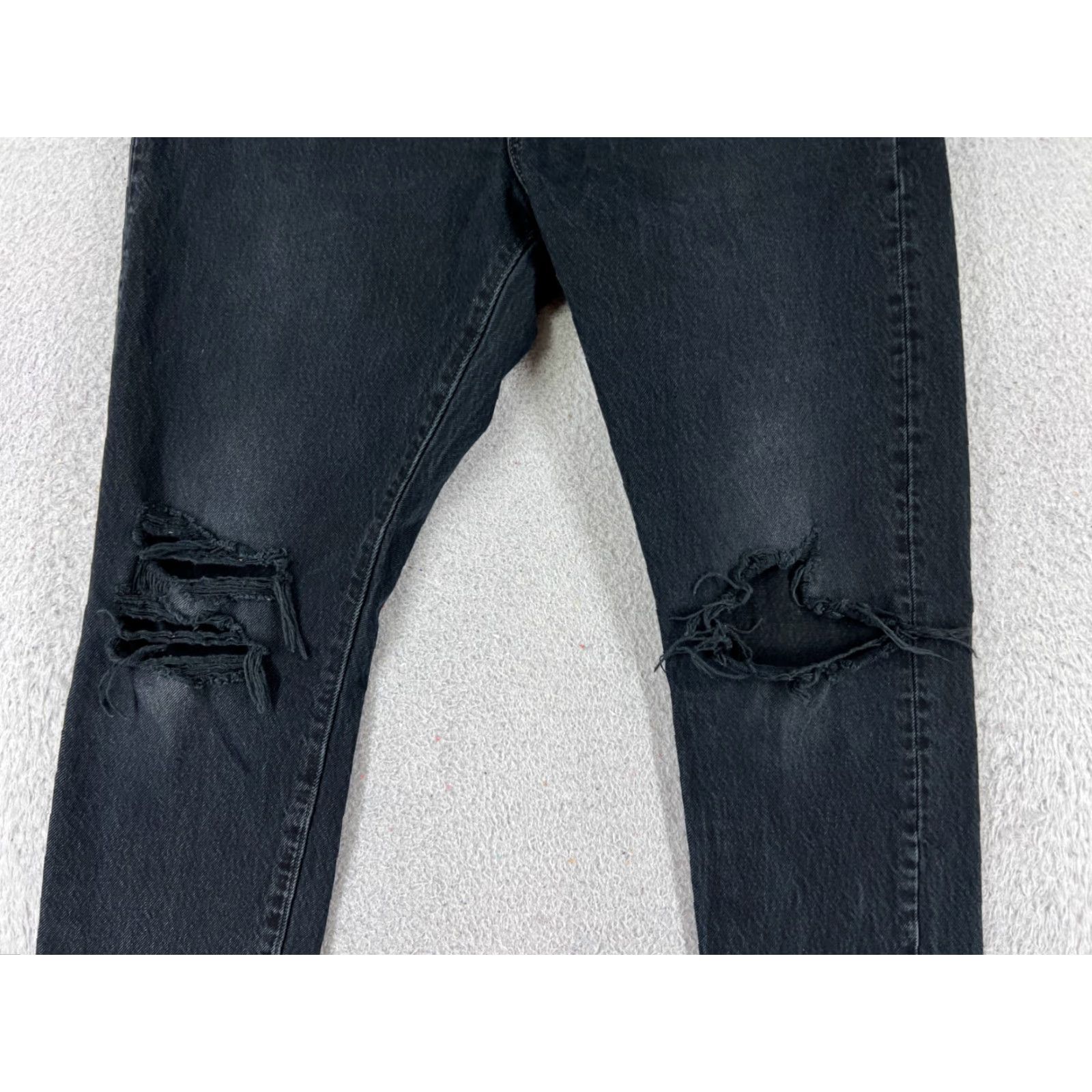 Levi's Levi's Jeans Adult 29 Black Denim 501XX Button Fly Distressed Slim Womens Size 29" - 3 Thumbnail