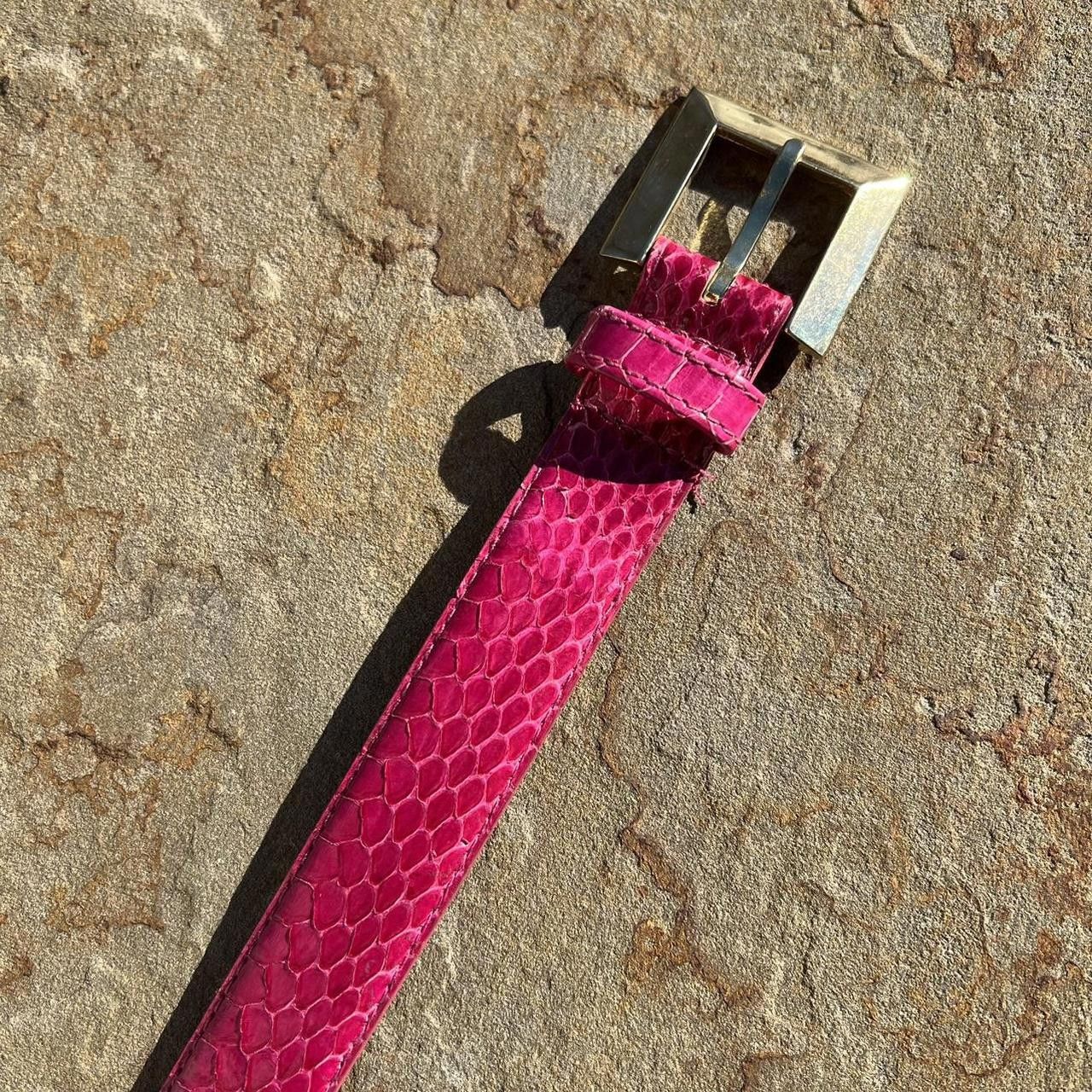 Vintage Vintage 80s Genuine Snake Skin Pink Belt Size ONE SIZE - 3 Thumbnail
