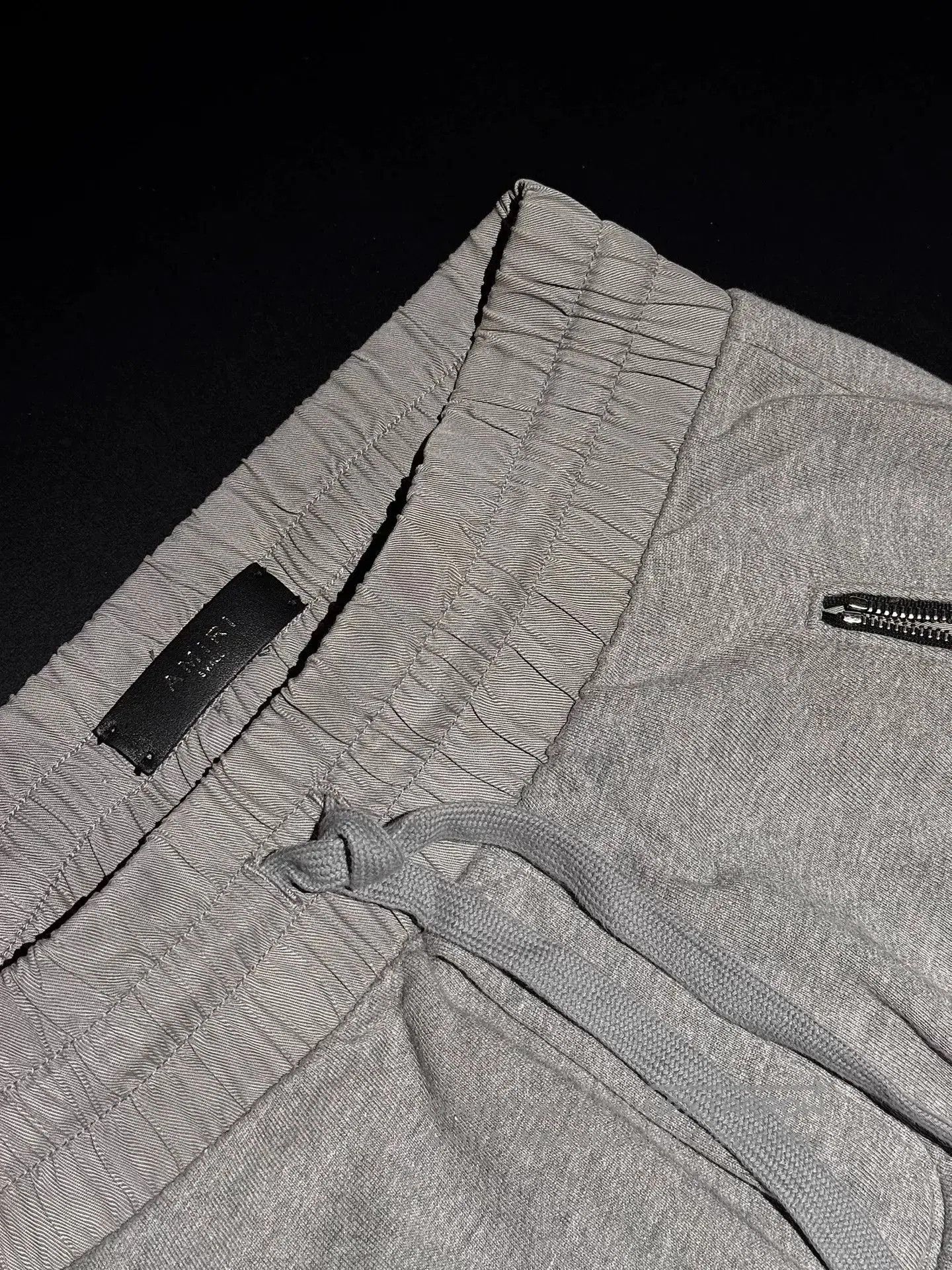 Amiri Amiri Gray Leather Patch Long Sweatpants. Size US 26 / EU 42 - 6 Thumbnail