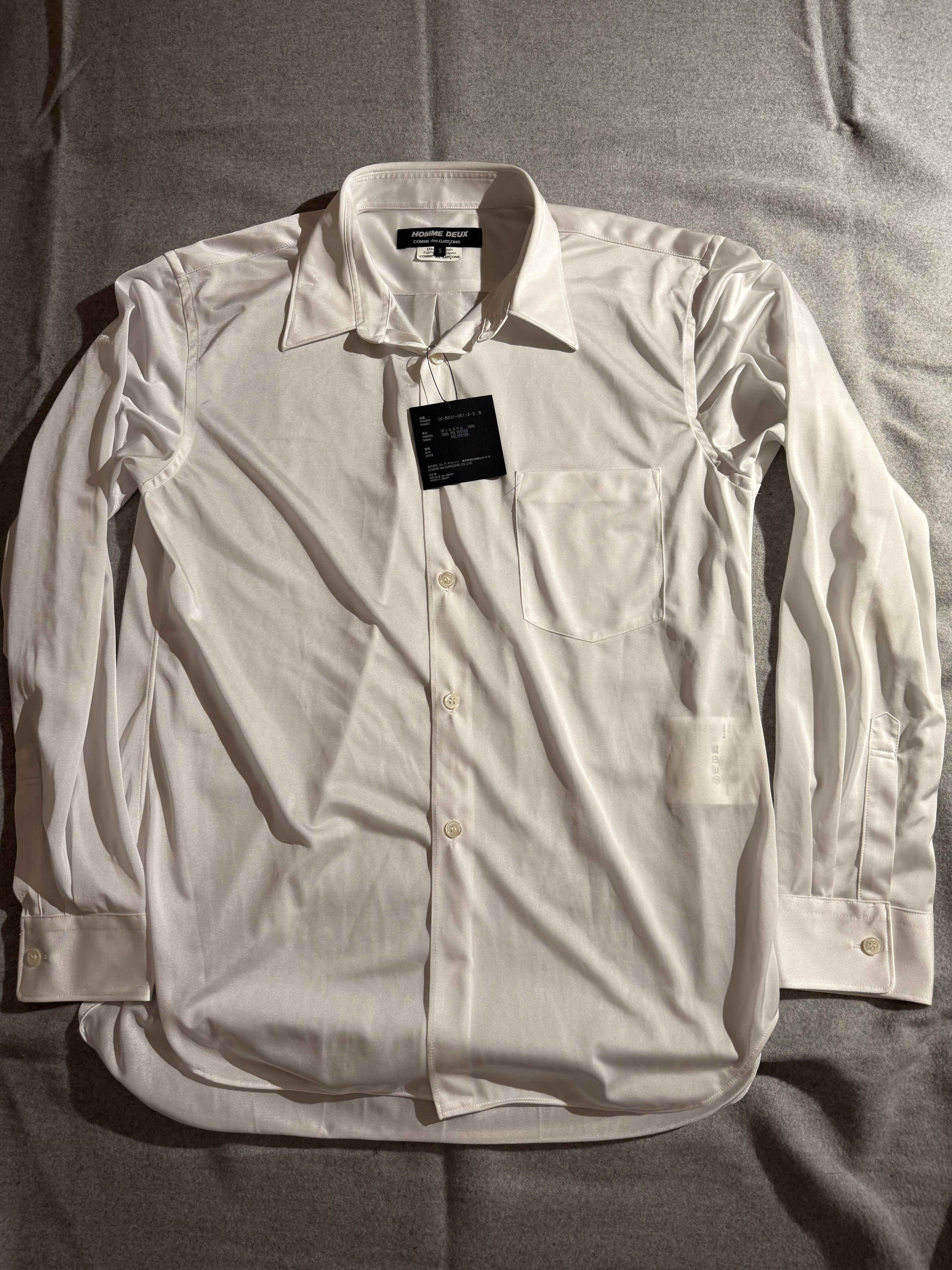 Comme des Garcons Homme Deux Polyester white dress shirt Size US S / EU 44-46 / 1 - 1 Thumbnail