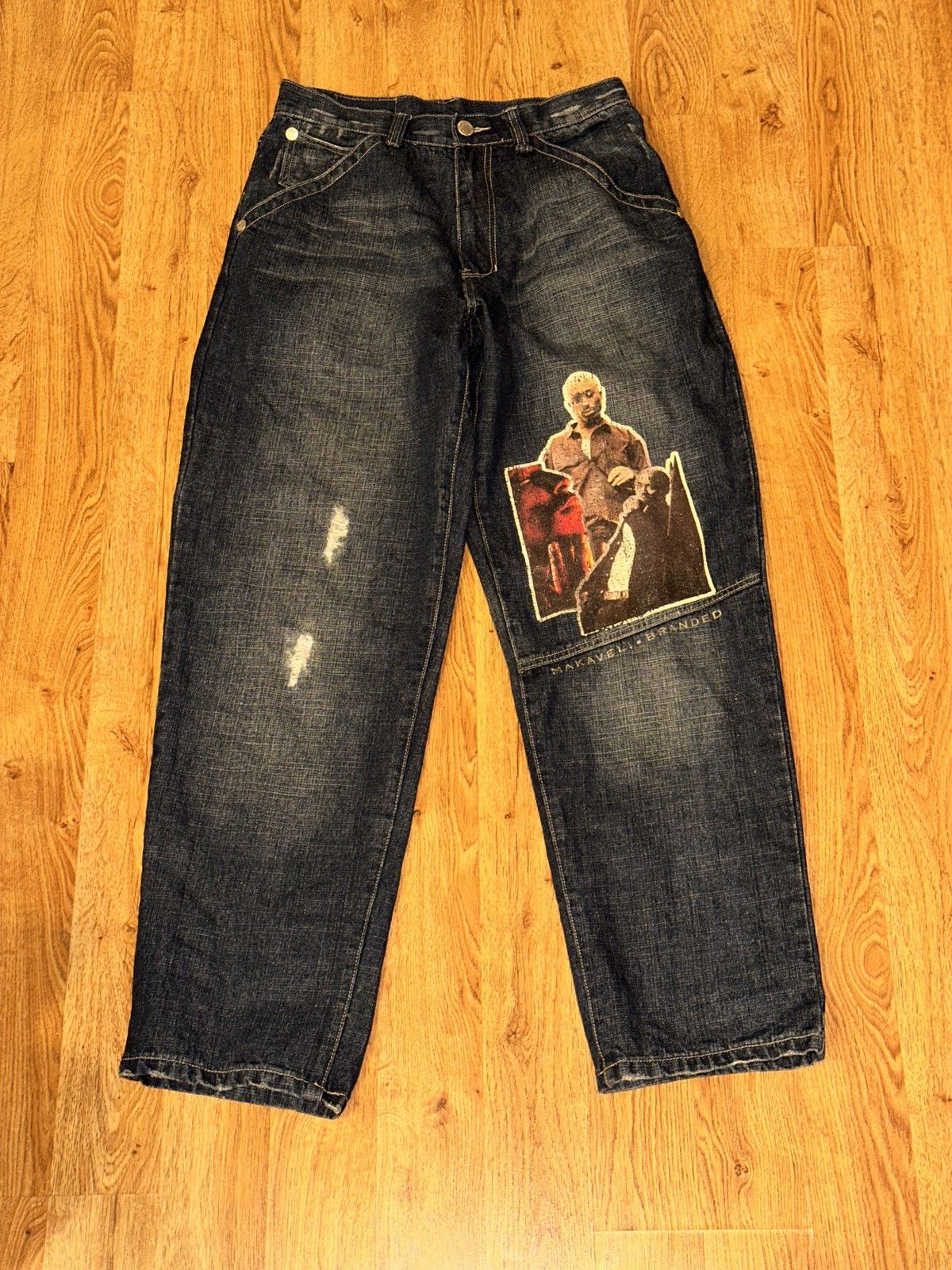 Makaveli Y2K Vtg MAKAVELI Branded 2Pac Tupac Screenprint Baggy Jeans Size US 32 / EU 48 - 1 Thumbnail