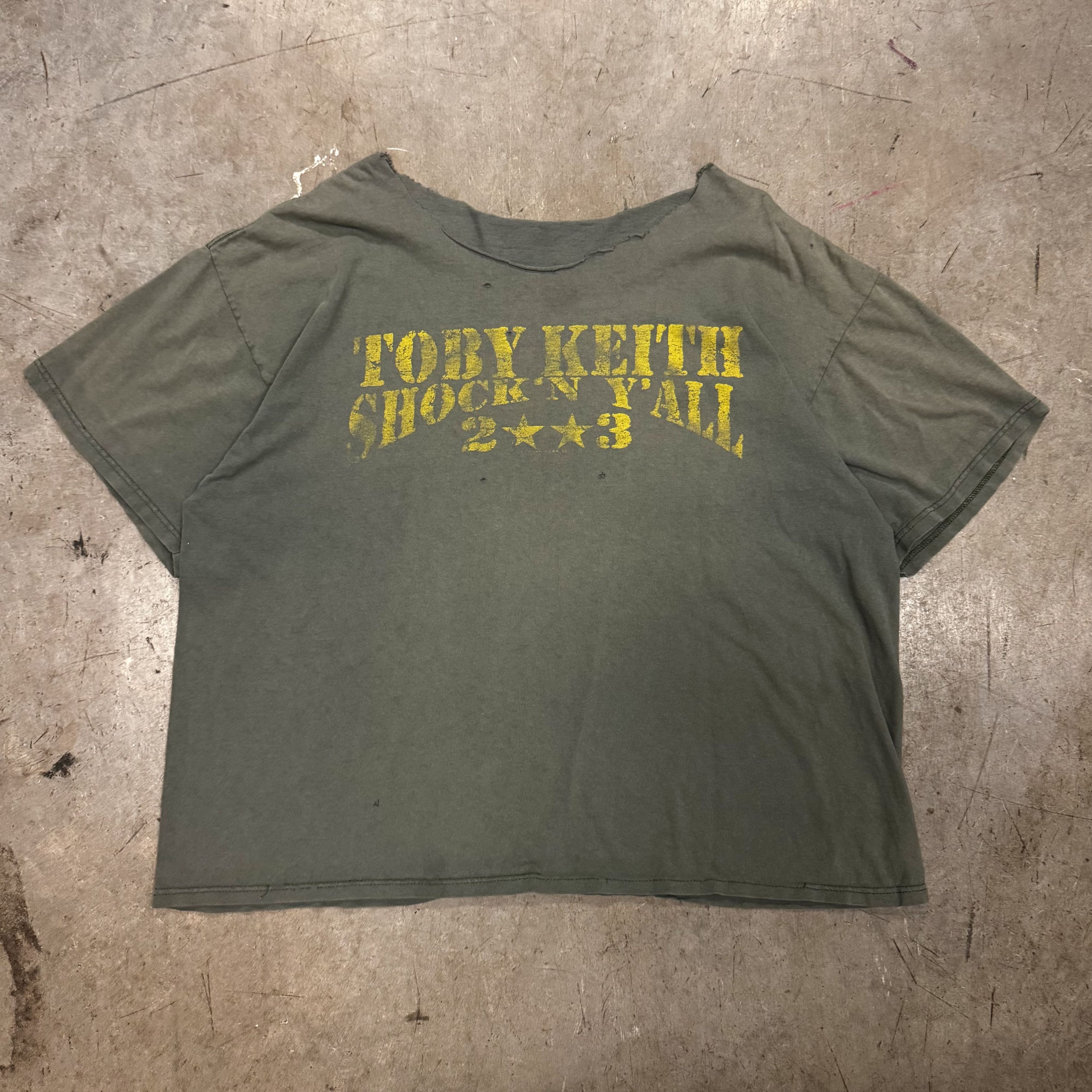 Band Tees × Vintage VTG Faded Toby Keith Shock 'N Y'all 2003 Scoop Neck T Shirt Size US XL / EU 56 / 4 - 1 Thumbnail