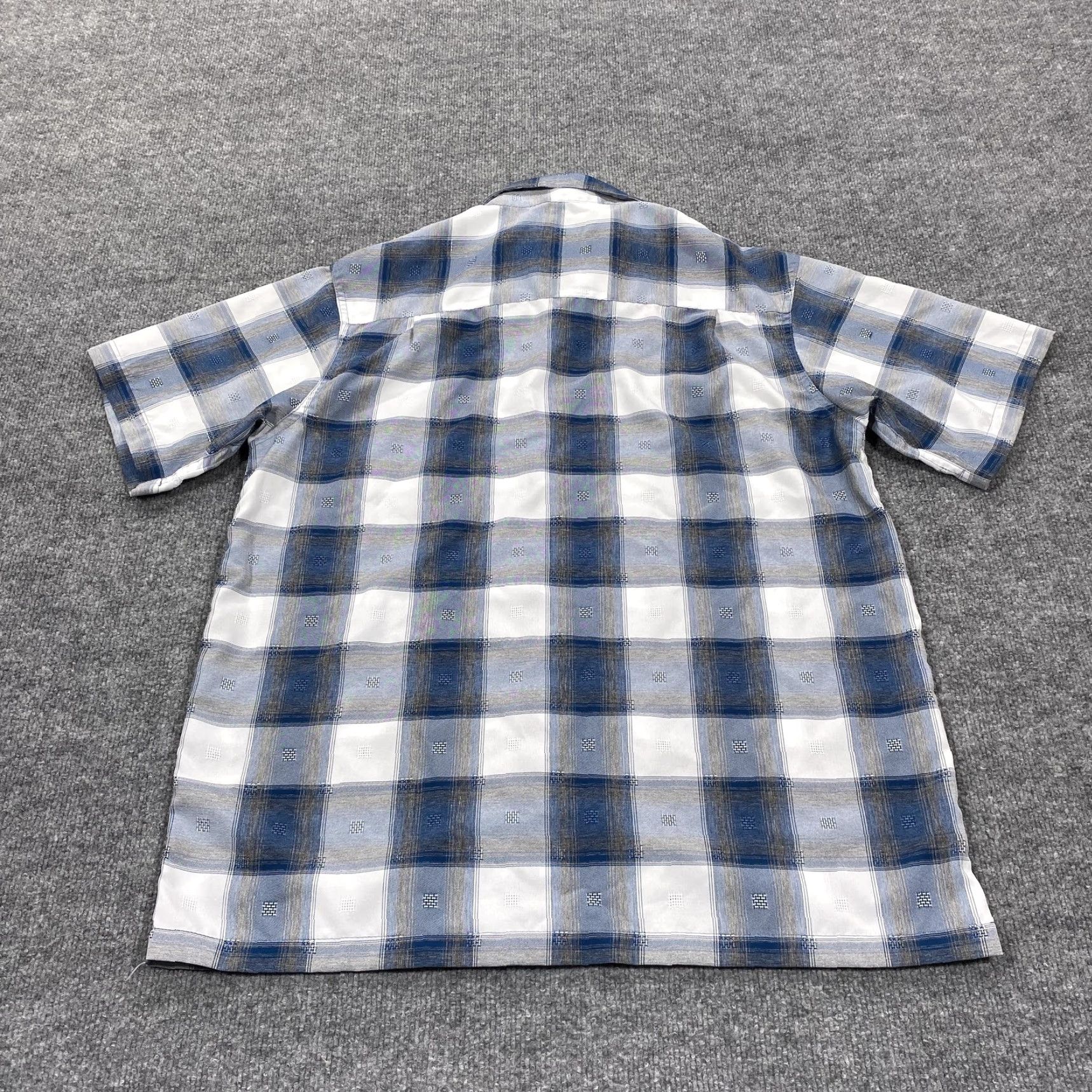 Haggar Haggar Shirt Mens Medium Blue Plaid Short Sleeve Button Up Casual Polyester Size US M / EU 48-50 / 2 - 4 Thumbnail