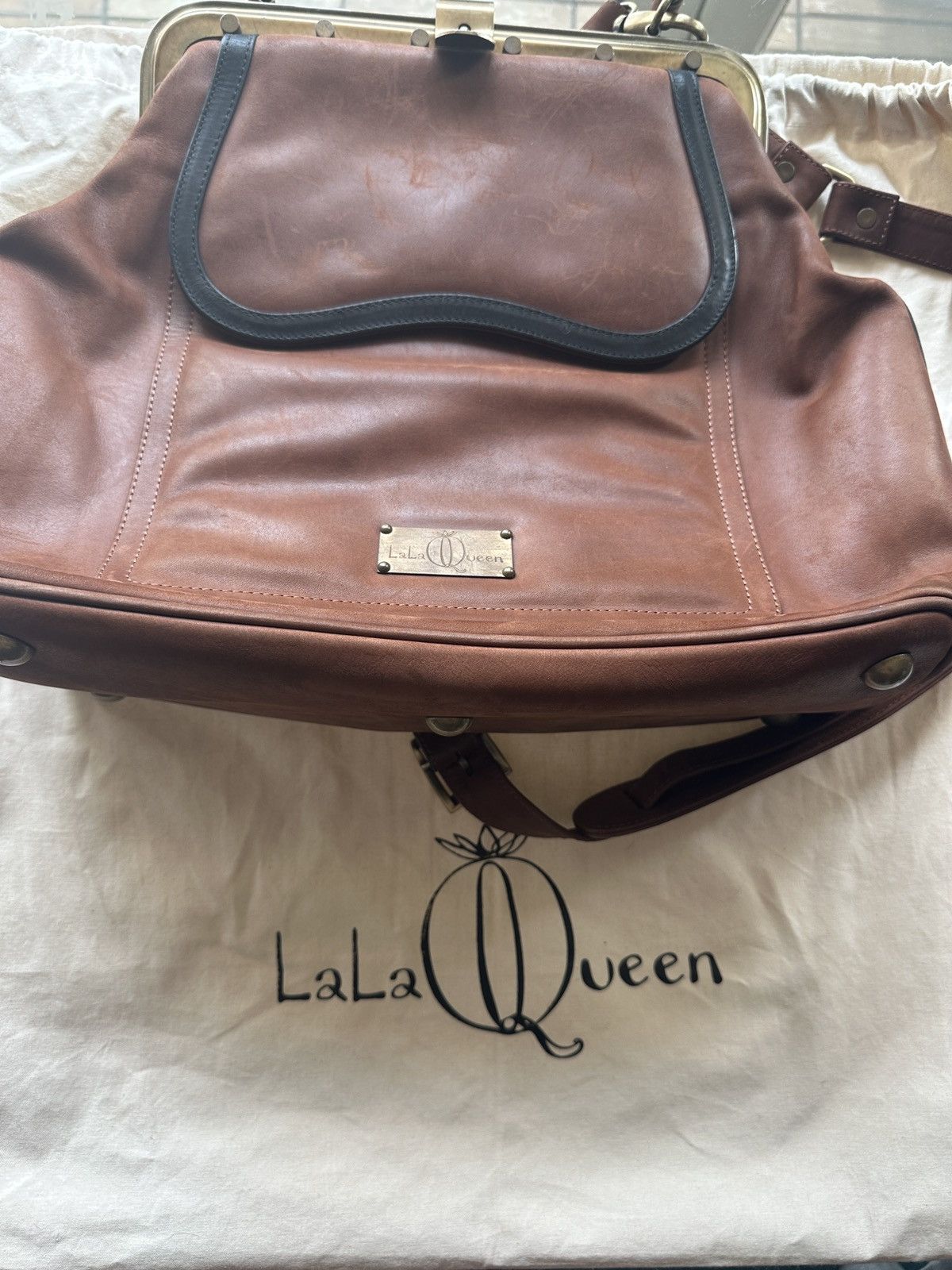 Other LaLaQueen Large Doctor Bag Brown Leather Size ONE SIZE - 11 Thumbnail