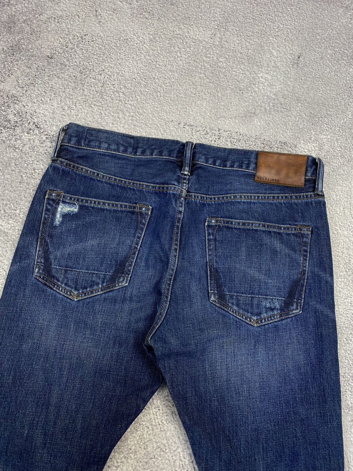 Allsaints AllSaints Kanaba Pistol Fit Blue Distressed Jeans Size US 30 / EU 46 - 13 Thumbnail
