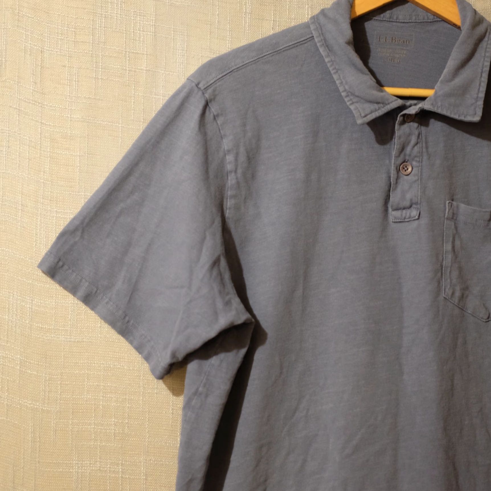 Vintage LL Bean Polo Shirt Grey 100% Cotton Mens L Classic Short Sleeve Polo Shirt Logo Breathable All Seasons Casual Travel Sport Mens L Size US XL / EU 56 / 4 - 2 Thumbnail