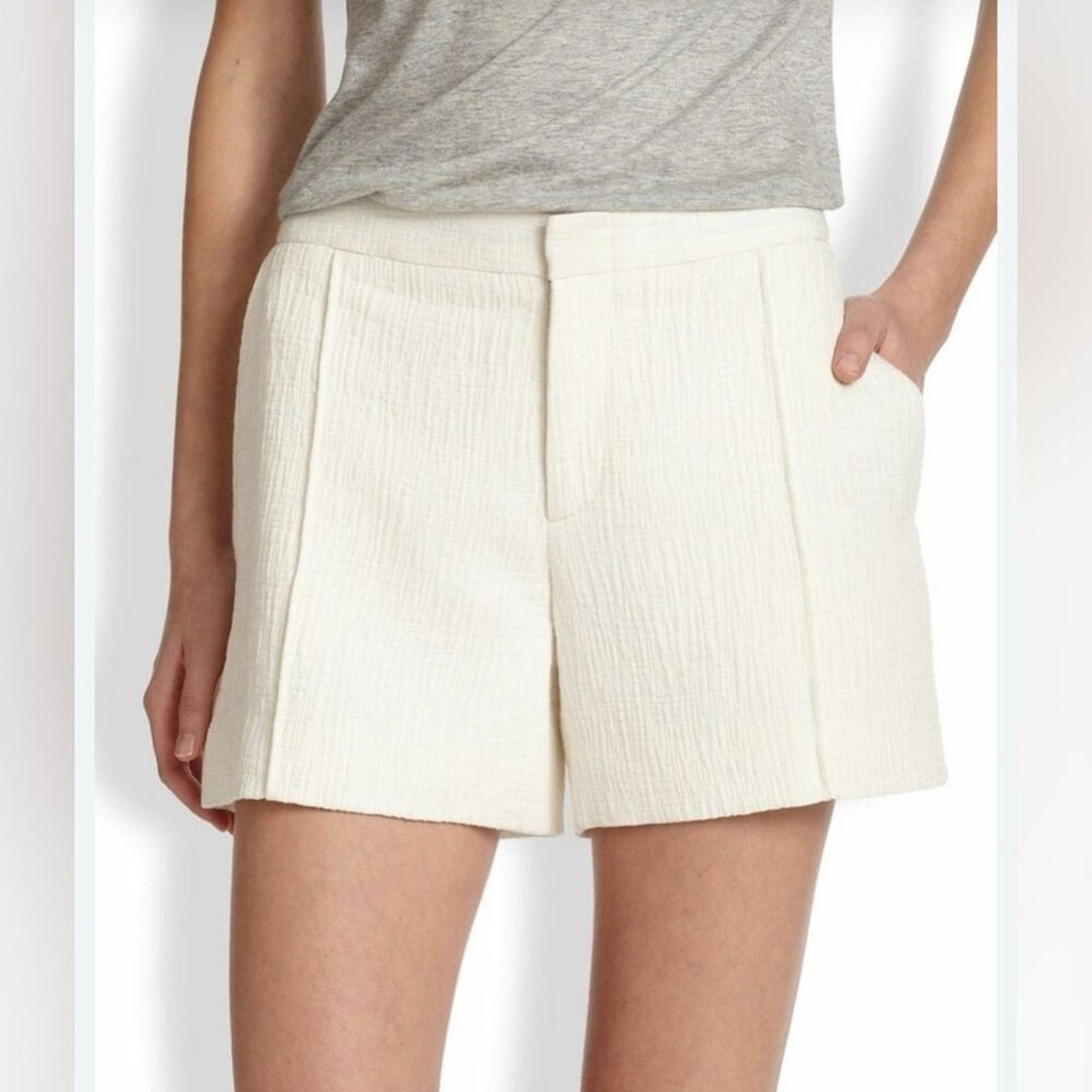 Vince NWT Vince Pintuck Jacquard Cotton Blend Shorts Sz8 MSRP $245 Size 30" / US 8 / IT 44 - 1 Thumbnail