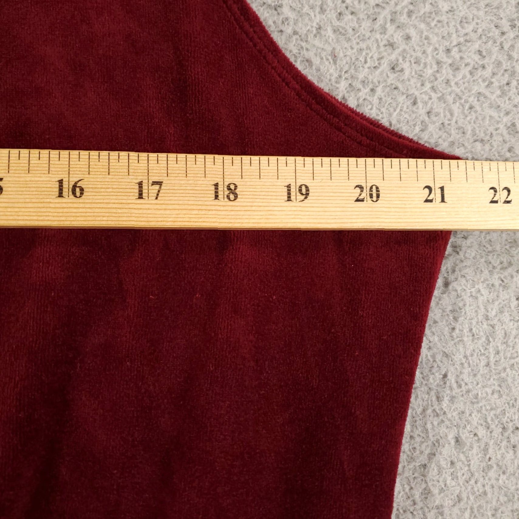Vintage Womens Velour Jumpsuit Size XL Burgandy Drawstring Waist Romper Criss Cross Size 40" / US 18 - 4 Thumbnail