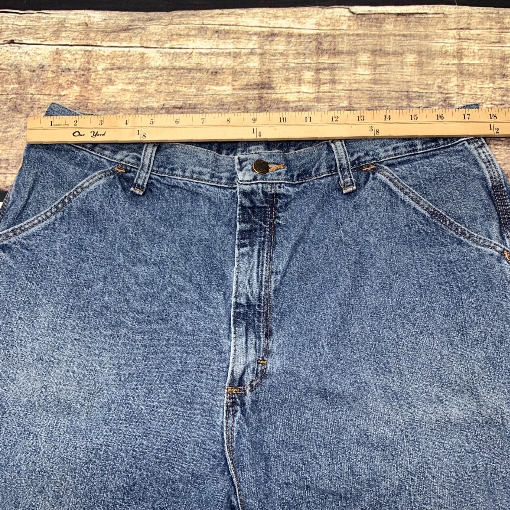 Denime Rustler Denim Jean Carpenter Shorts 100% Cotton Size 36 Work Cargo workwear Verical? Size US 44 / EU 60 - 3 Thumbnail