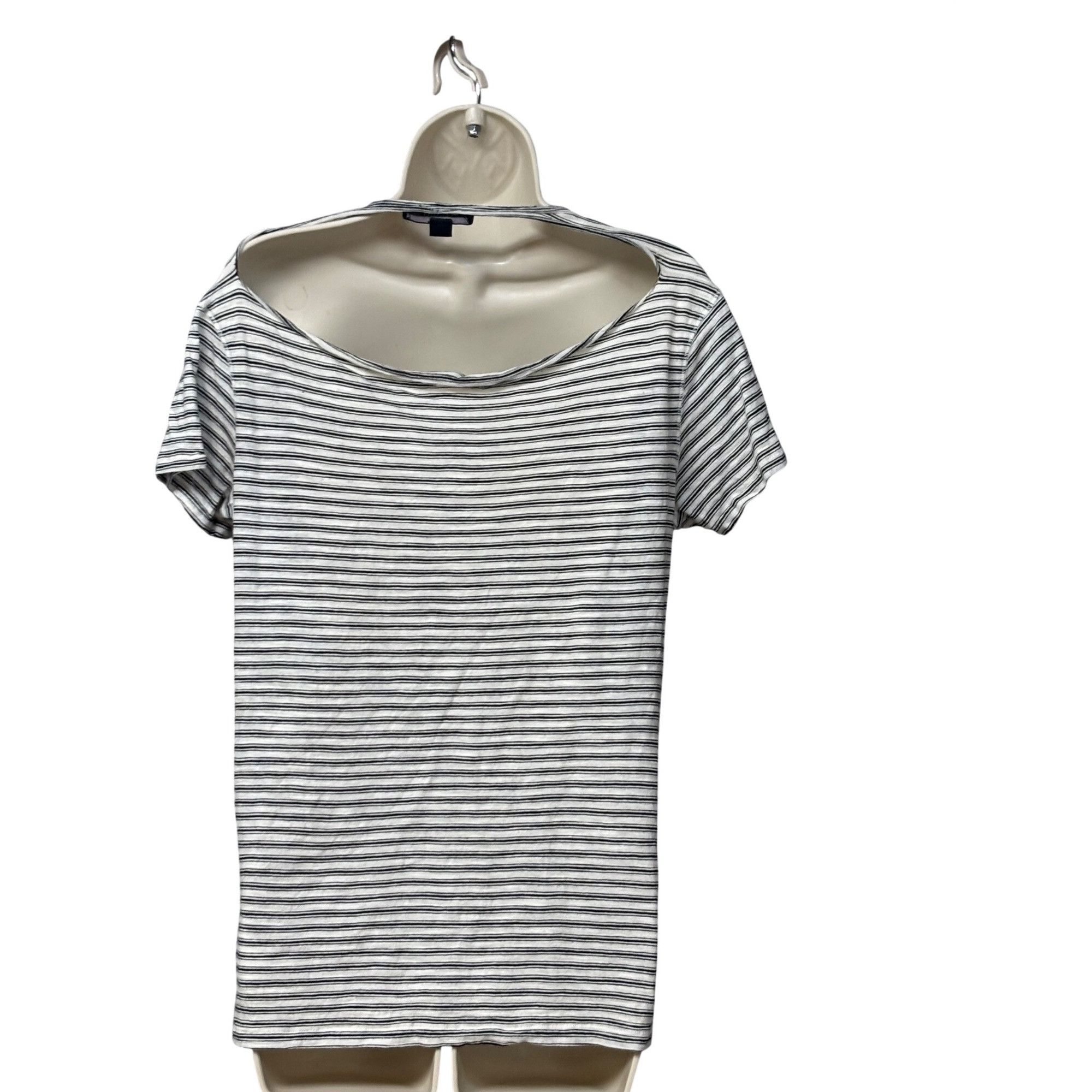 Other AllSaints Women's Striped Short Sleeve V-Neck T-Shirt, Blac Size S / US 4 / IT 40 - 11 Thumbnail