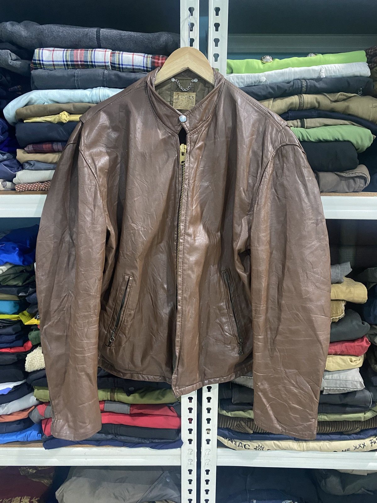 Genuine Leather Vintage 80s Bomber Leather Jacket Size US L / EU 52-54 / 3 - 2 Thumbnail