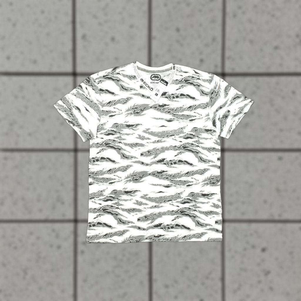 Ecko Unltd. Ecko Unltd Men's Large White Tiger Camo V-Neck T-Shirt NWT MSRP 8 Size US L / EU 52-54 / 3 - 1 Thumbnail